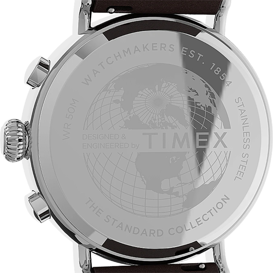 Timex TW2U89300 zegarek srebrny klasyczny Standard pasek - miniatura 5
