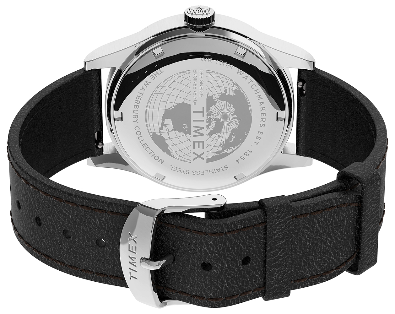 Timex TW2U90200 zegarek srebrny klasyczny Waterbury pasek - miniatura 5
