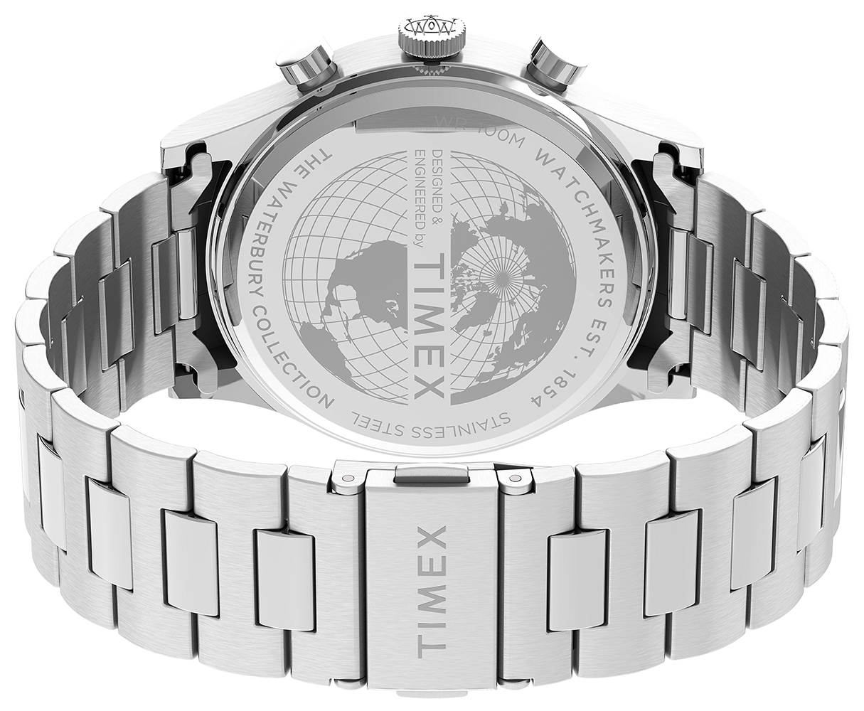 Timex TW2U90900 zegarek srebrny klasyczny Waterbury pasek - miniatura 8