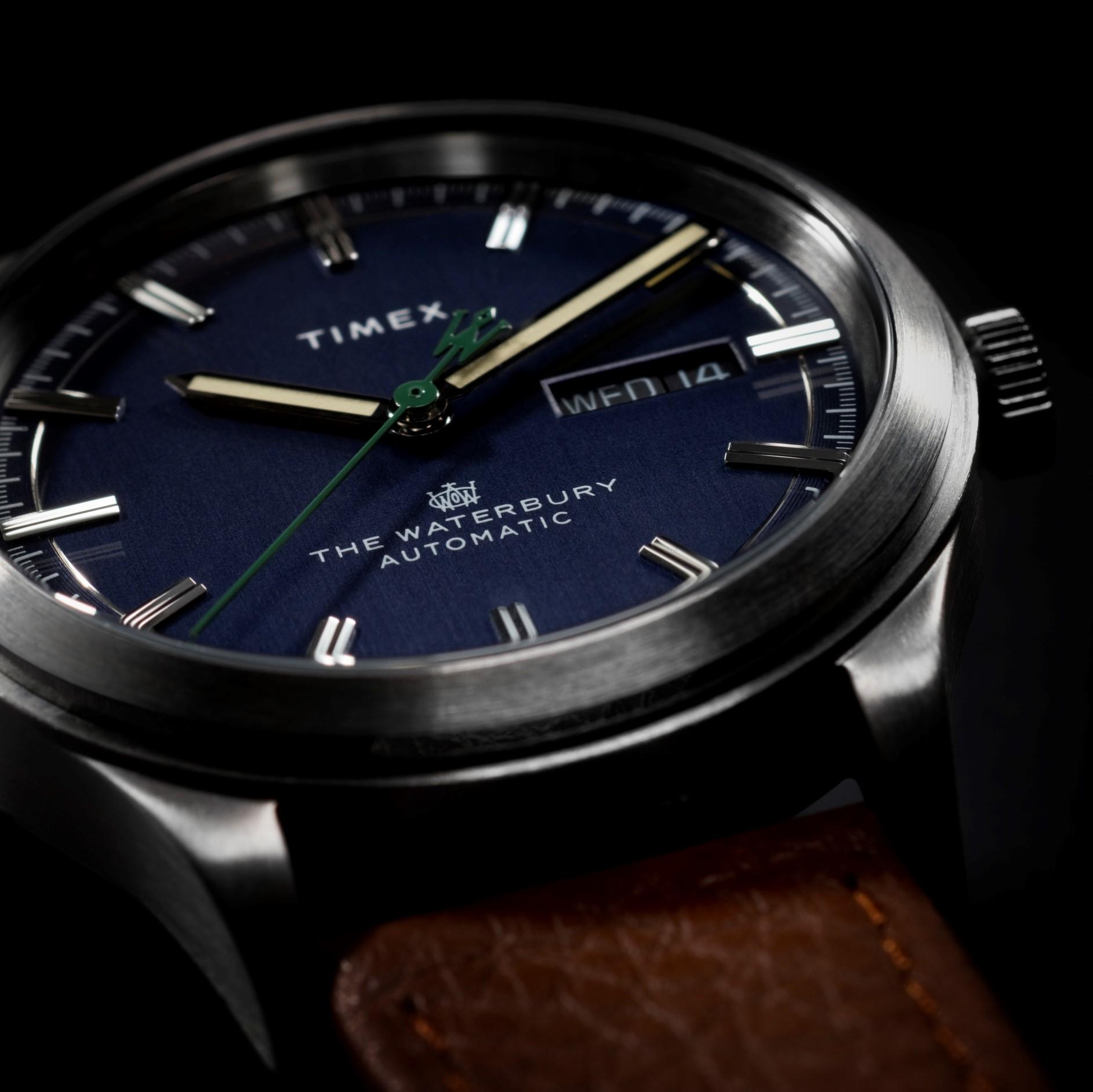 Timex TW2U91000 Waterbury Waterbury Traditional Automatic 39mm Leather Strap zegarek męski klasyczny mineralne - miniatura 6