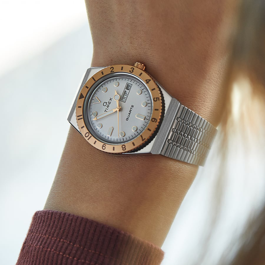 Timex TW2U95600 zegarek srebrny klasyczny Q Timex Reissue bransoleta - miniatura 5