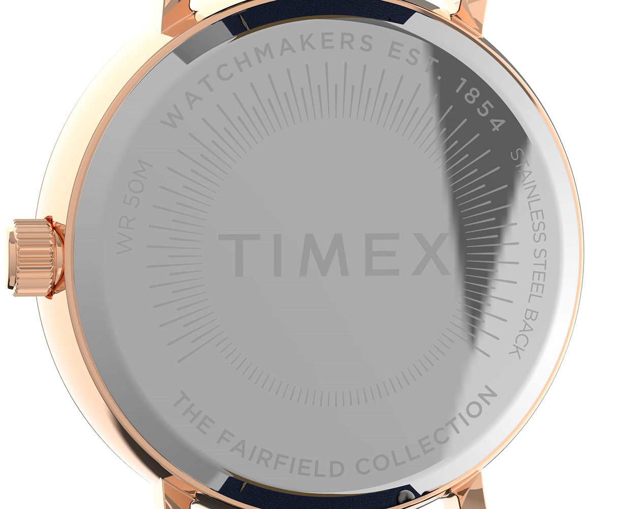 Timex TW2U95900 zegarek różowe złoto klasyczny Fairfield pasek - miniatura 5