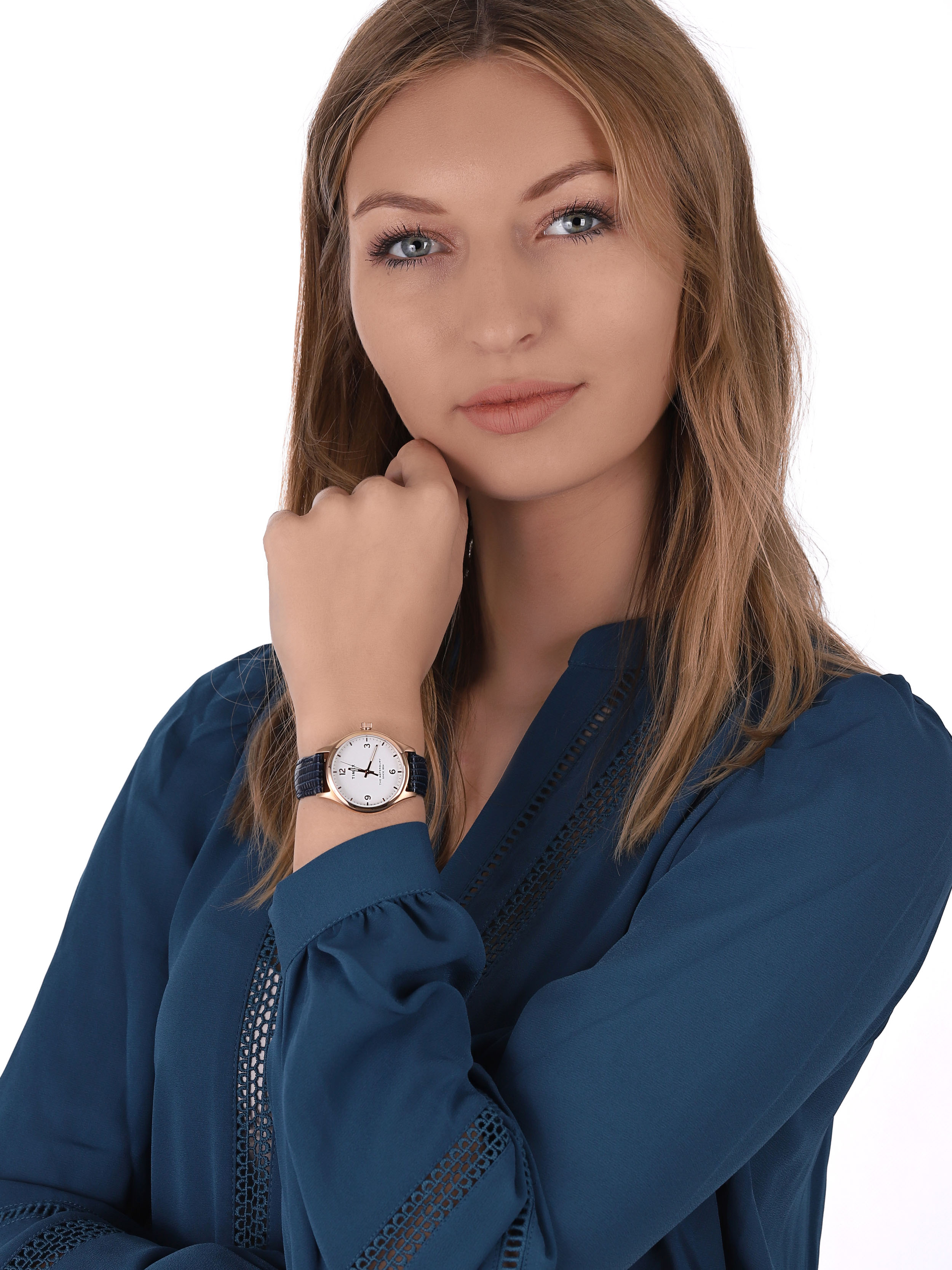 Timex TW2U97600 zegarek różowe złoto klasyczny Waterbury pasek - miniatura 2