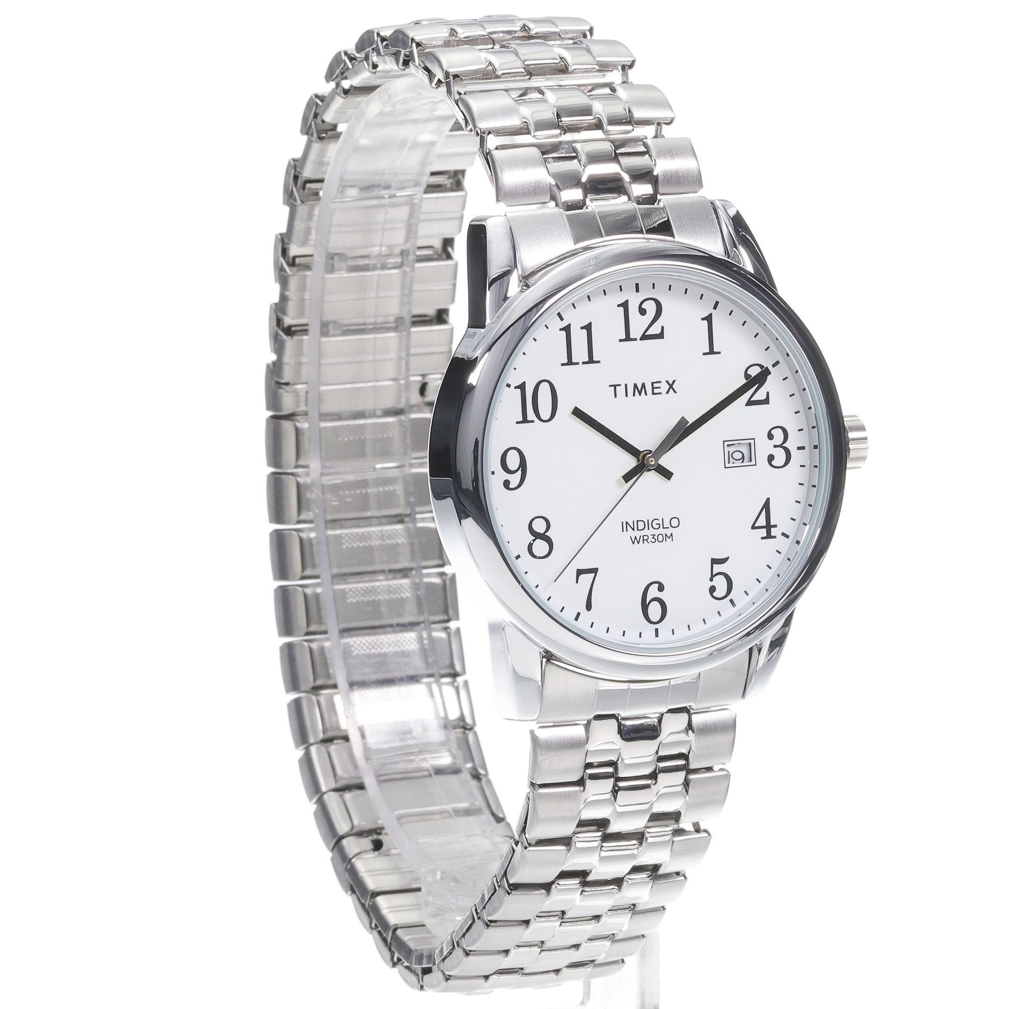 Timex TW2V40000 zegarek srebrny klasyczny Easy Reader bransoleta