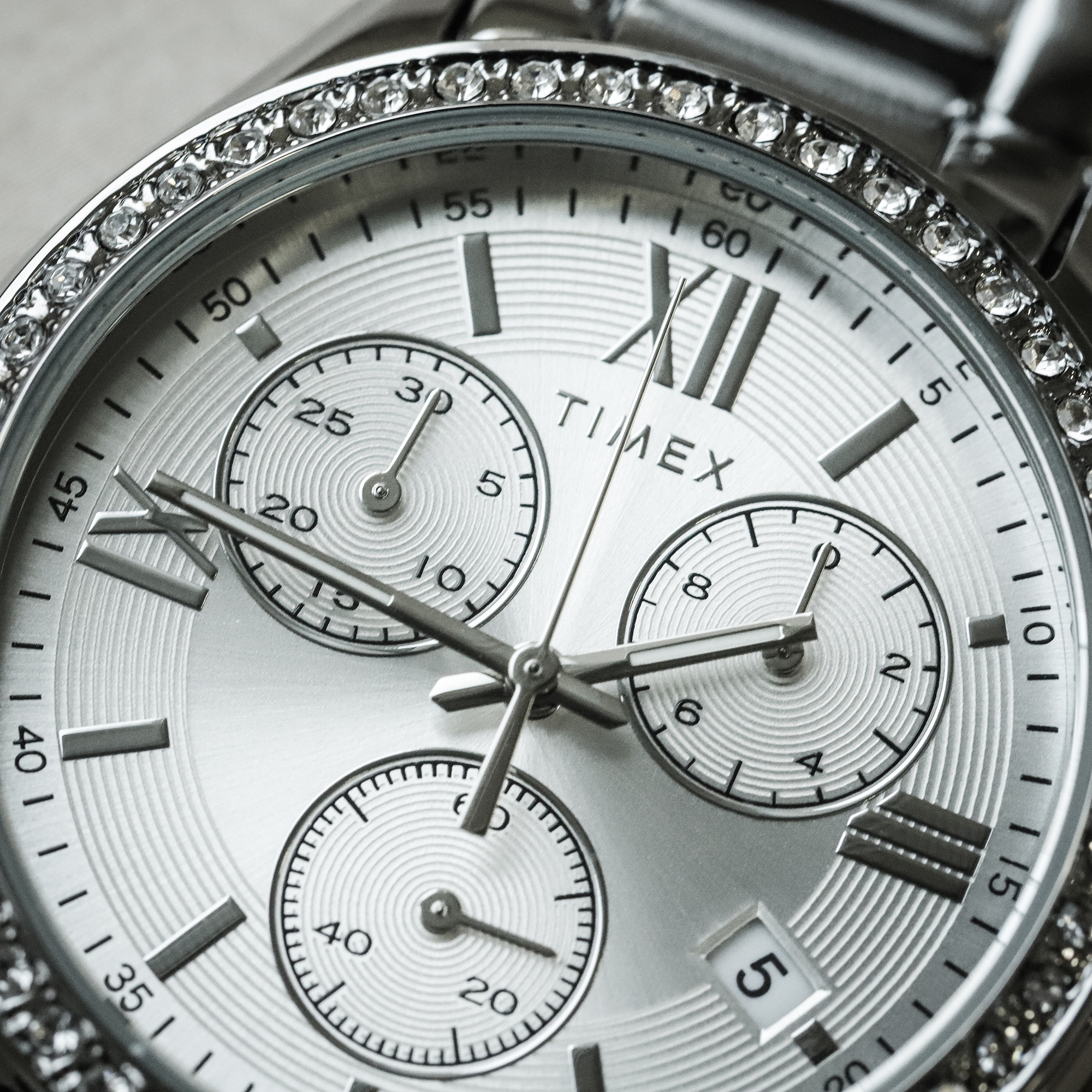 Timex TW2V57600 Fashion Dress Chronograph Silver zegarek damski elegancki mineralne