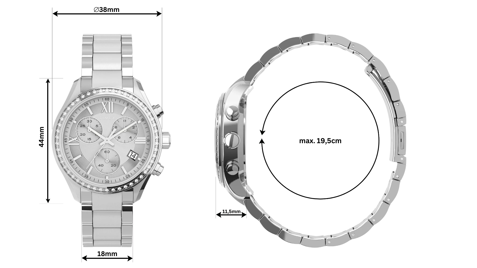 Timex TW2V57600 zegarek damski elegancki Fashion bransoleta