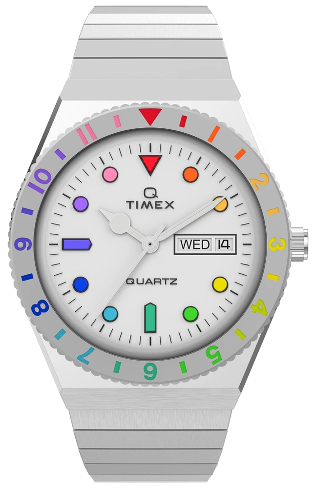 Timex Q Timex Rainbow 36mm Stainless Steel Expansion Band TW2V66000