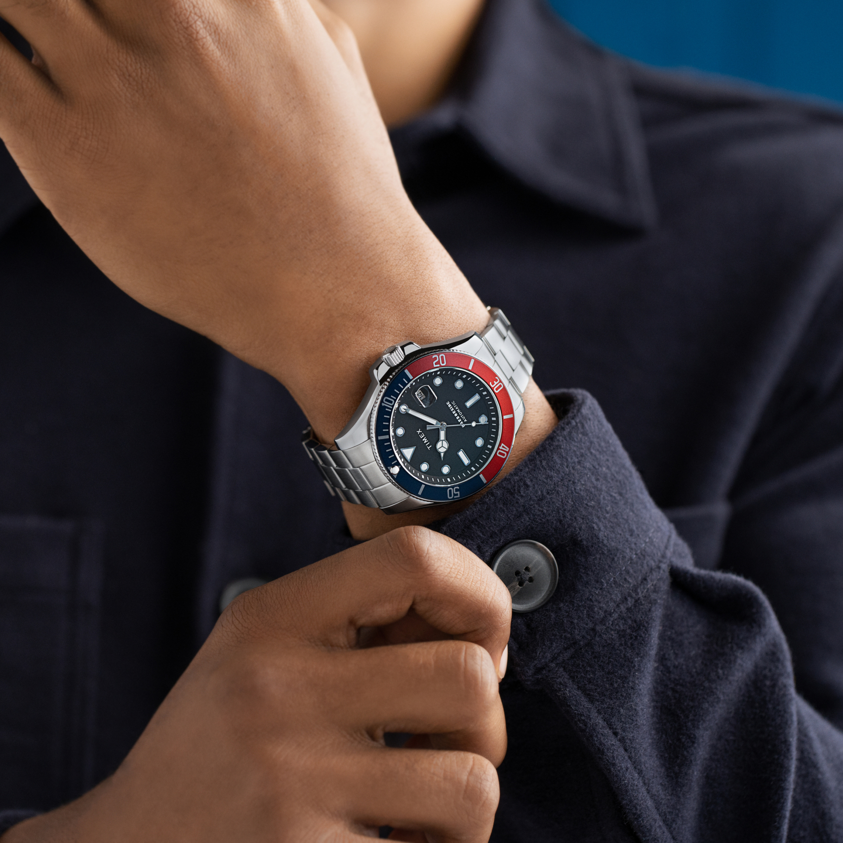 Timex TW2V72100 Harborside Harborside Coast Automatic 43mm Stainless Steel Bracelet zegarek męski klasyczny mineralne - miniatura 8