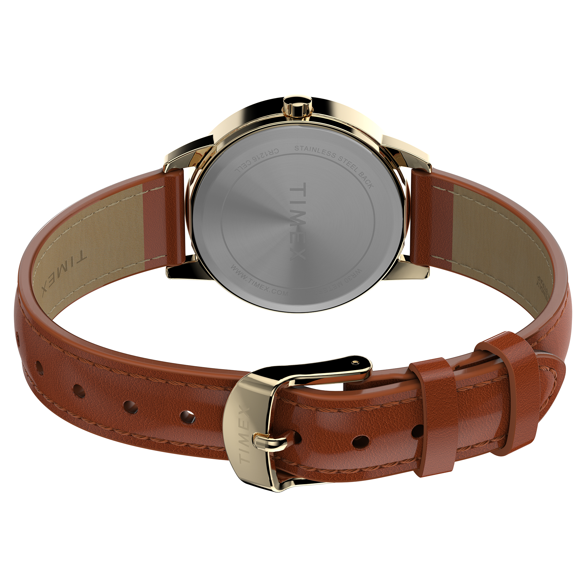Timex TW2W32600 zegarek złoty klasyczny Easy Reader pasek - miniatura 5