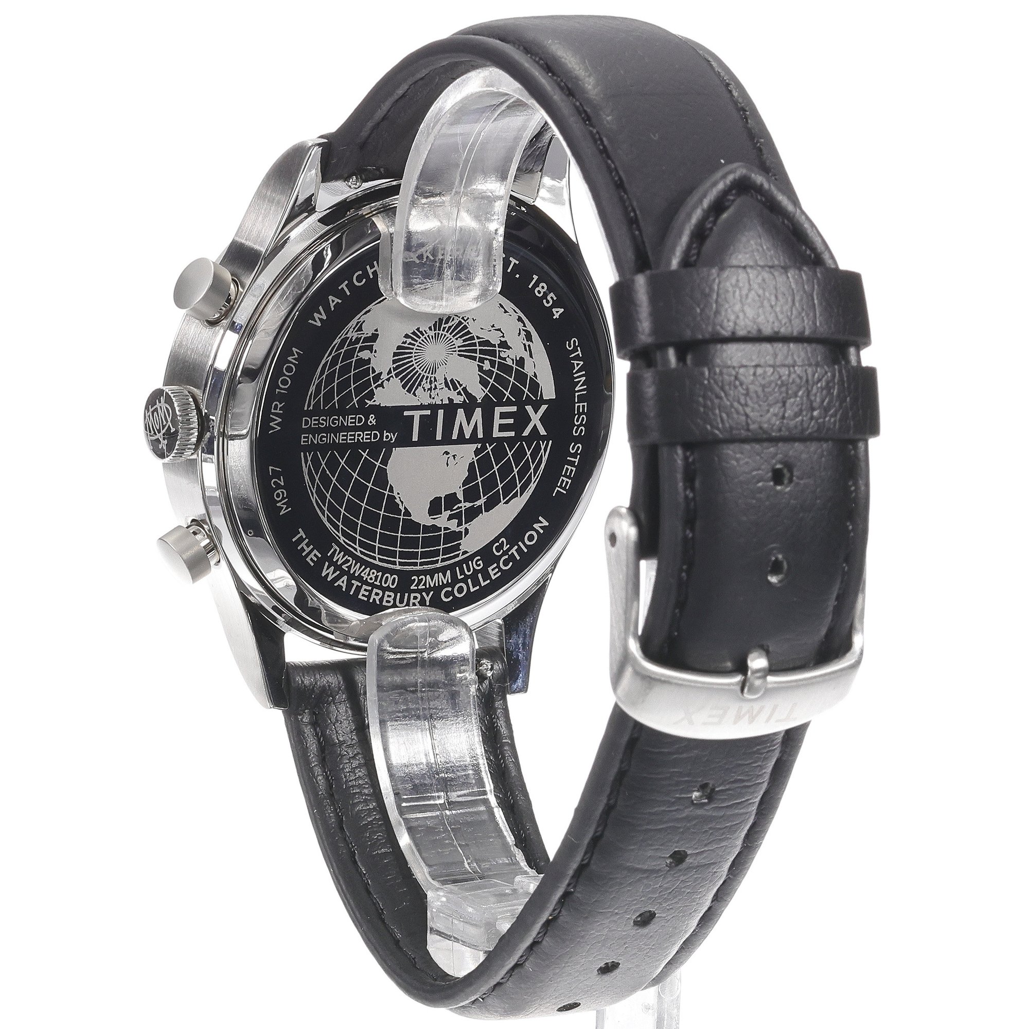 Timex TW2W48100 Waterbury Traditional Chronograph Waterbury sportowy zegarek srebrny
