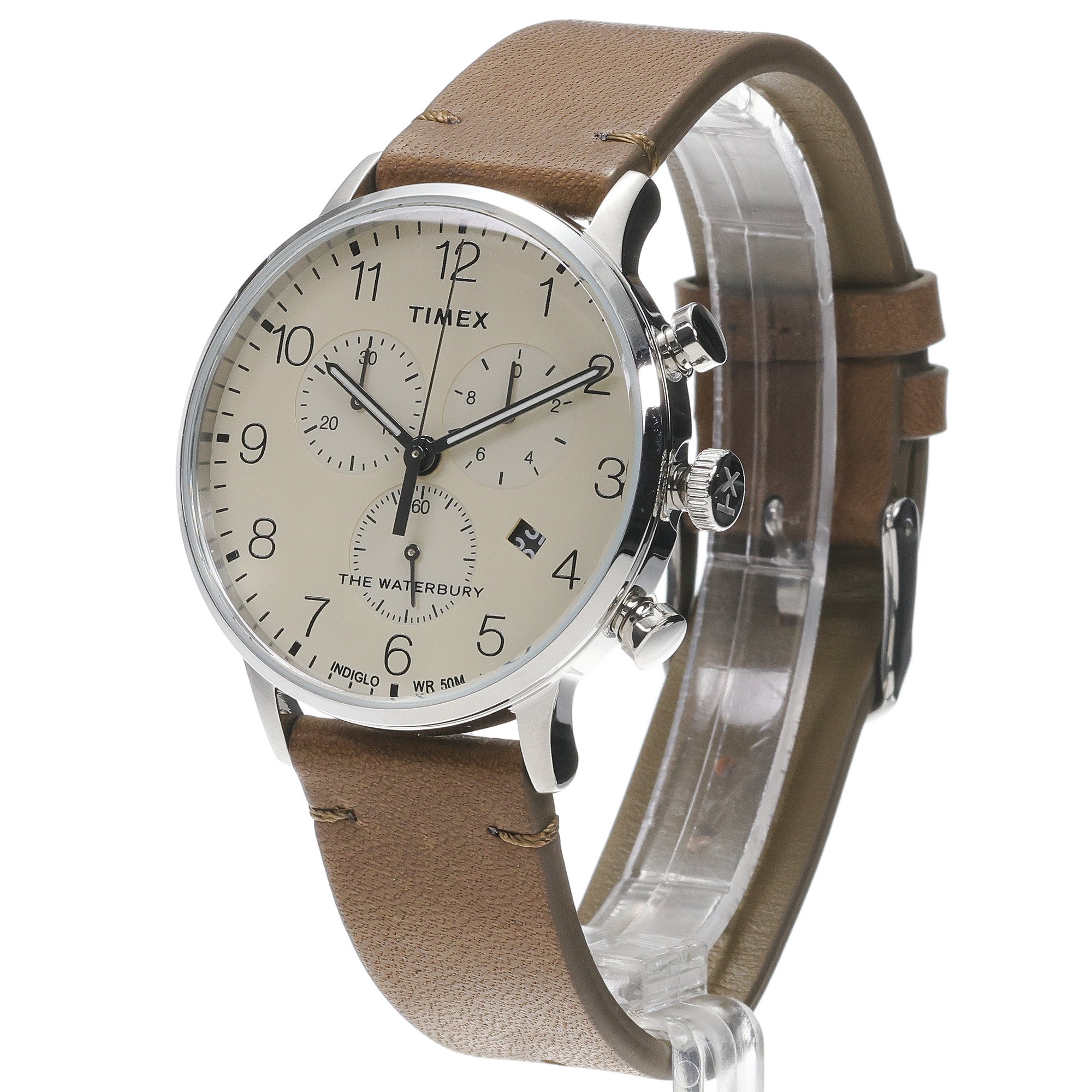 Timex TW2W50900 Waterbury Waterbury Classic Chronograph 40mm Leather Strap zegarek męski klasyczny mineralne - miniatura 2