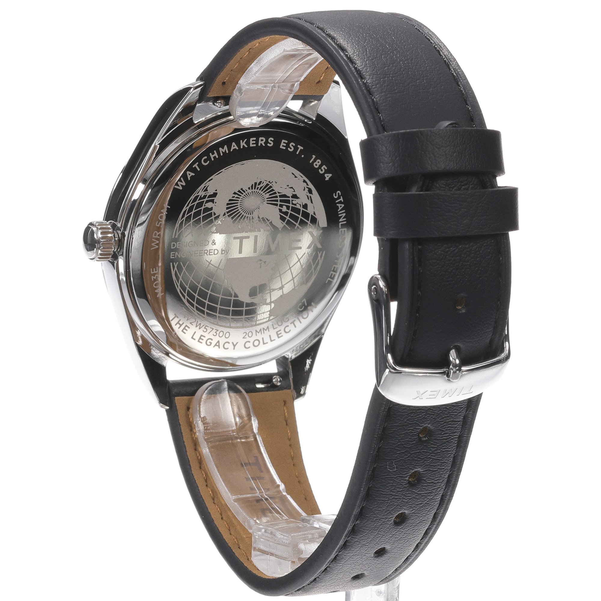 Timex TW2W57300 Legacy Eco Leather Strap Green 41mm Legacy klasyczny zegarek srebrny - miniatura 10