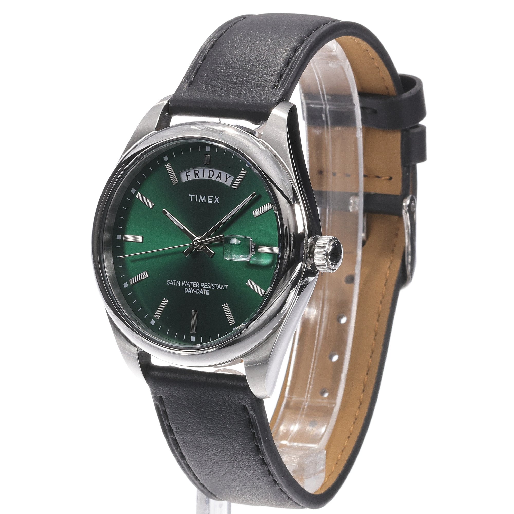 Timex TW2W57300 Legacy Eco Leather Strap Green 41mm Legacy klasyczny zegarek srebrny - miniatura 11