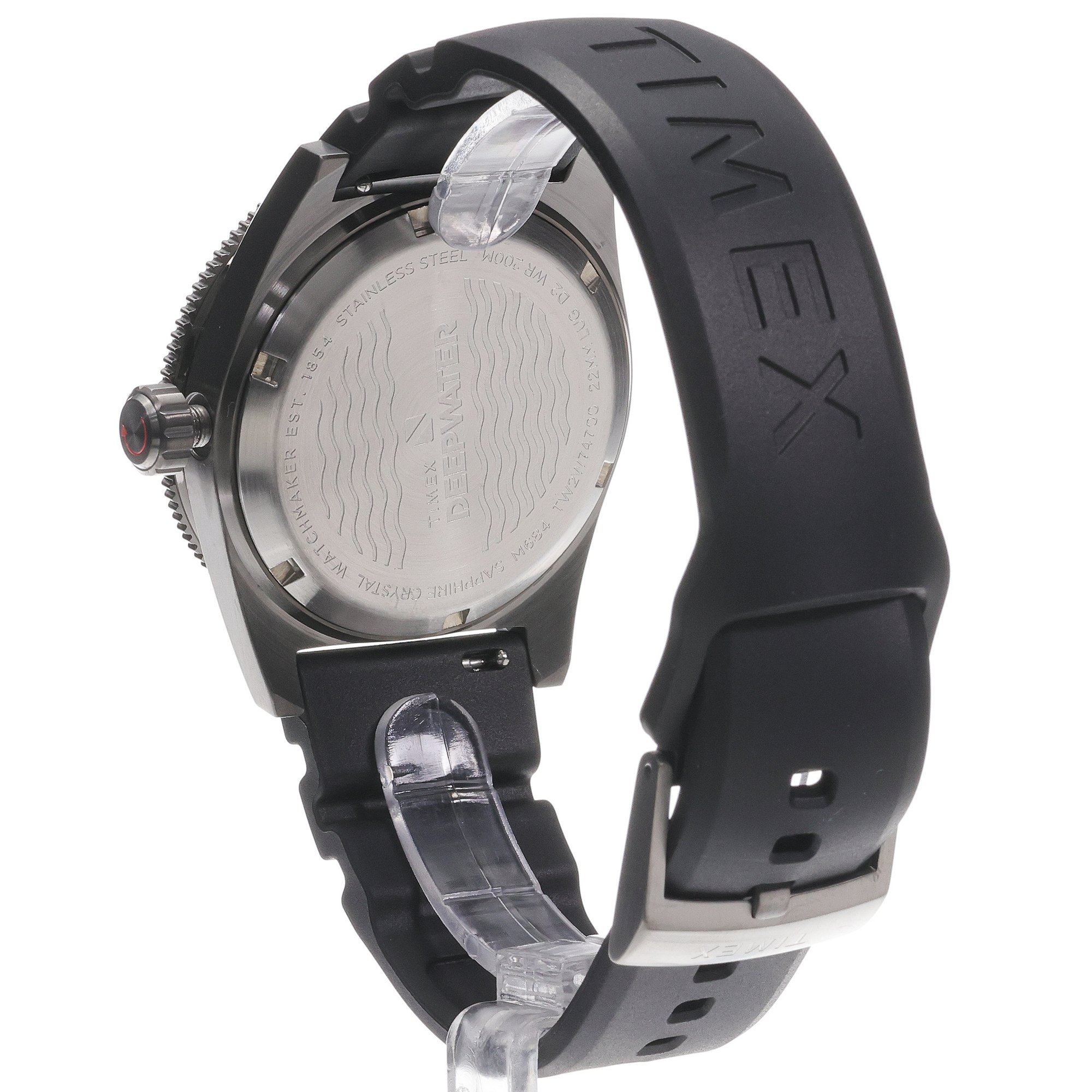 Timex TW2W74700 Deepwater Deepwater Reef 200 41mm Black Synthetic Rubber Strap pasek