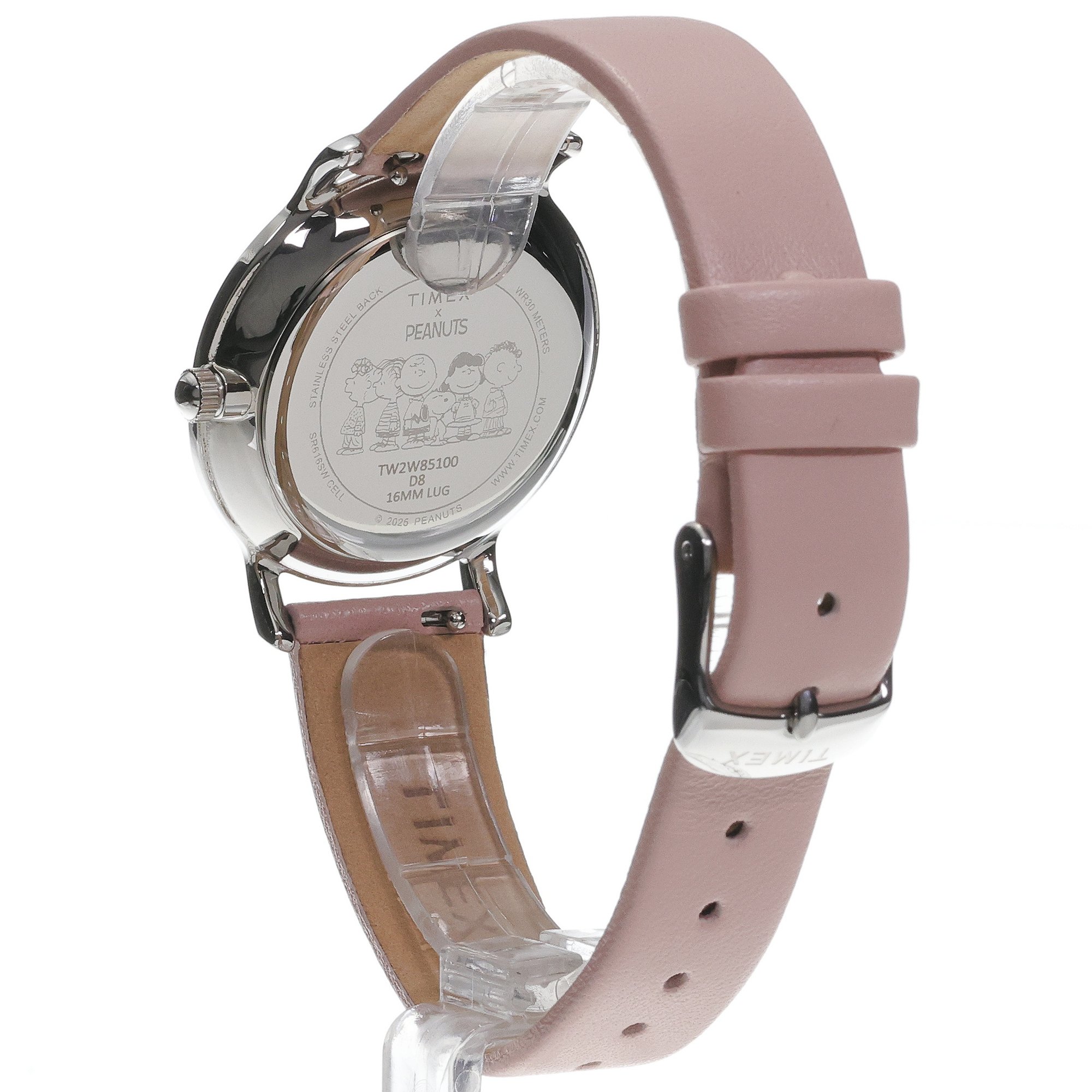 Timex TW2W85100 Transcend Timex x Peanuts Transcend In Bloom 34mm Leather Strap zegarek damski klasyczny mineralne - miniatura 4