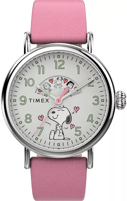 Timex TW2W88900 Standard Standard x Peanuts Snoopy Valentines 40mm Leather Strap