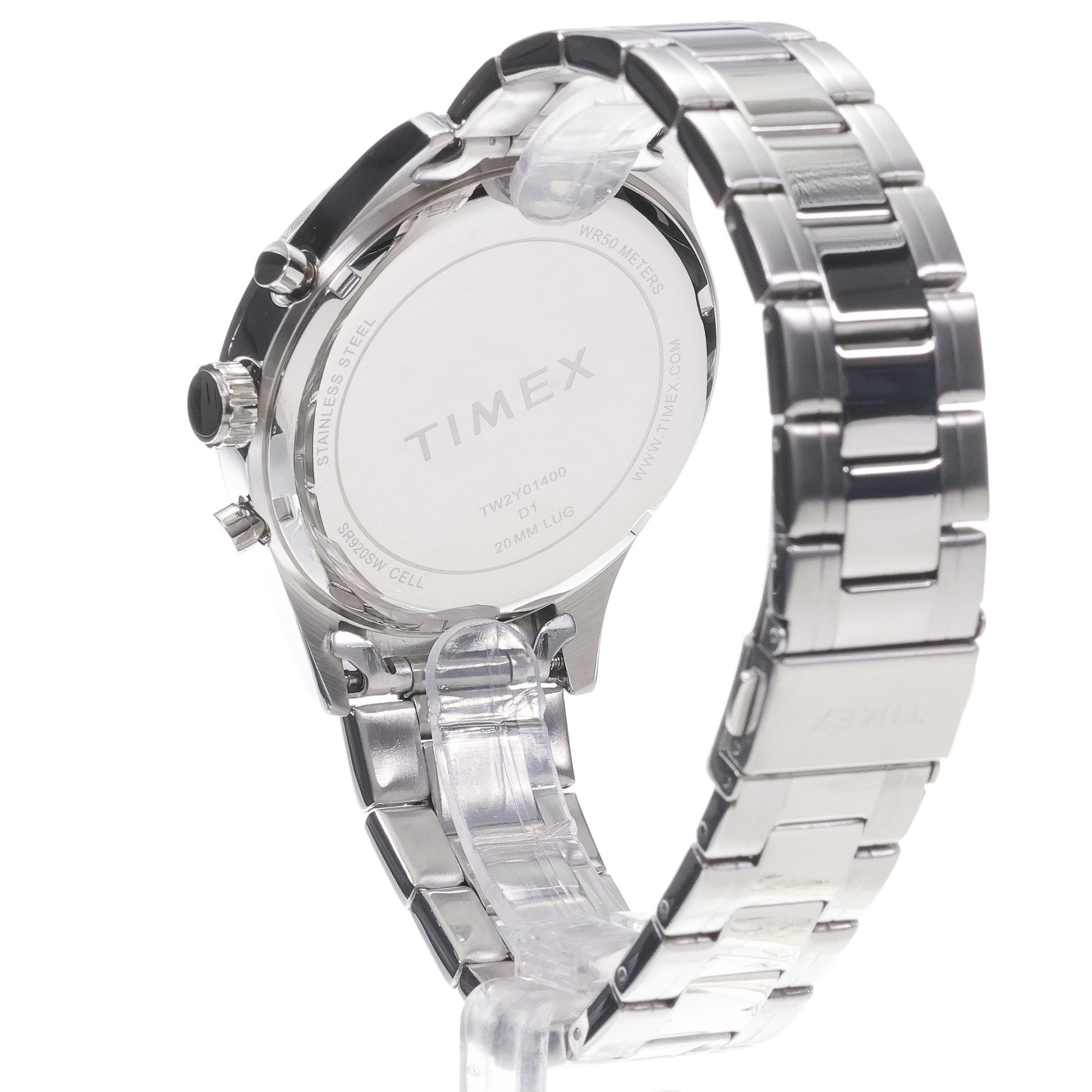 Timex TW2Y01400 Dress Dress Chronograph 43mm Stainless Steel Bracelet zegarek męski sportowy mineralne