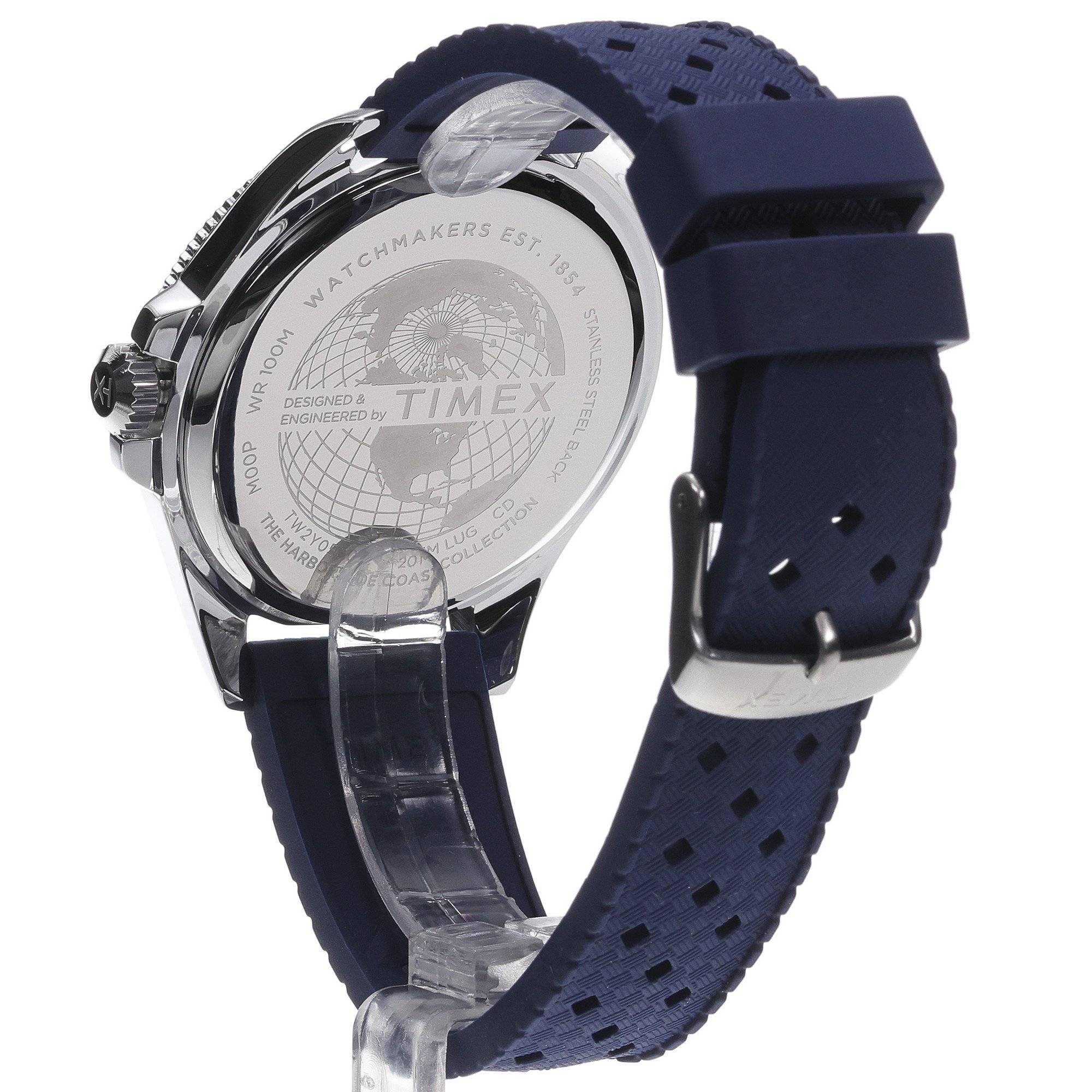 Timex TW2Y05000 Harborside Coast 44mm Synthetic Rubber Strap Harborside klasyczny zegarek srebrny