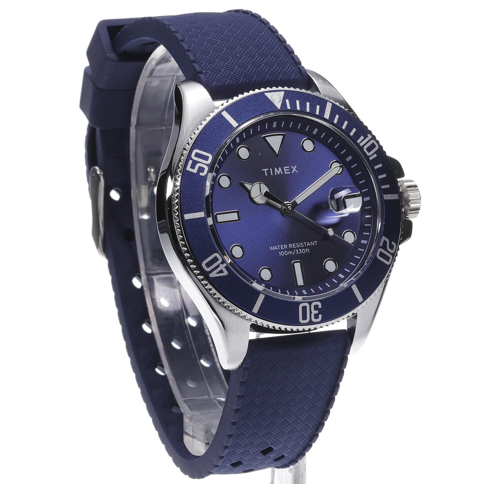 Timex TW2Y05000 Harborside Harborside Coast 44mm Synthetic Rubber Strap zegarek męski klasyczny mineralne