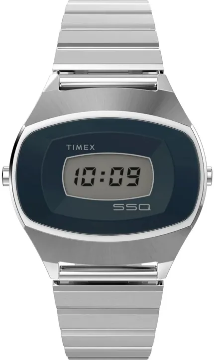 Timex TW2Y06100 Q Timex Q Timex 1975 SSQ Digital Reissue 38mm Stainless Steel Bracelet Watch