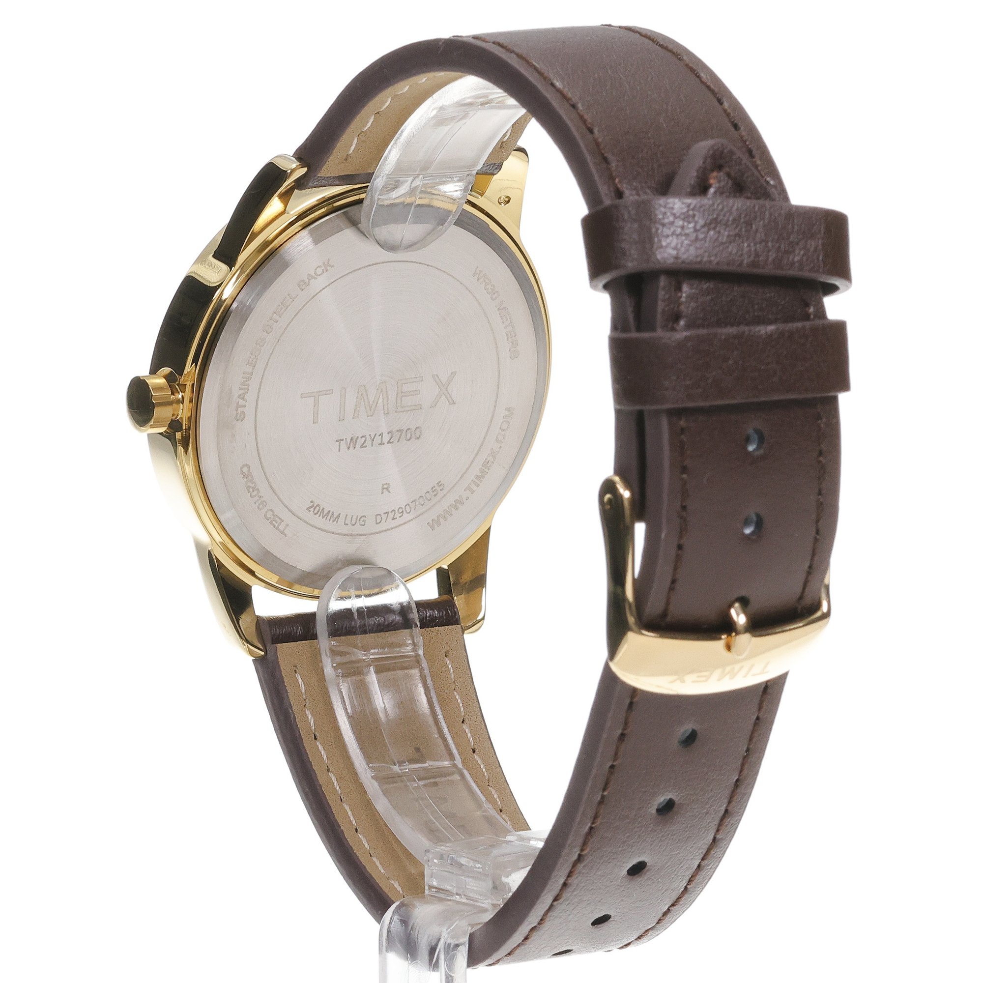 Timex TW2Y12700 Easy Reader Classic 38mm Leather Strap Watch DGTL klasyczny zegarek złoty - miniatura 4
