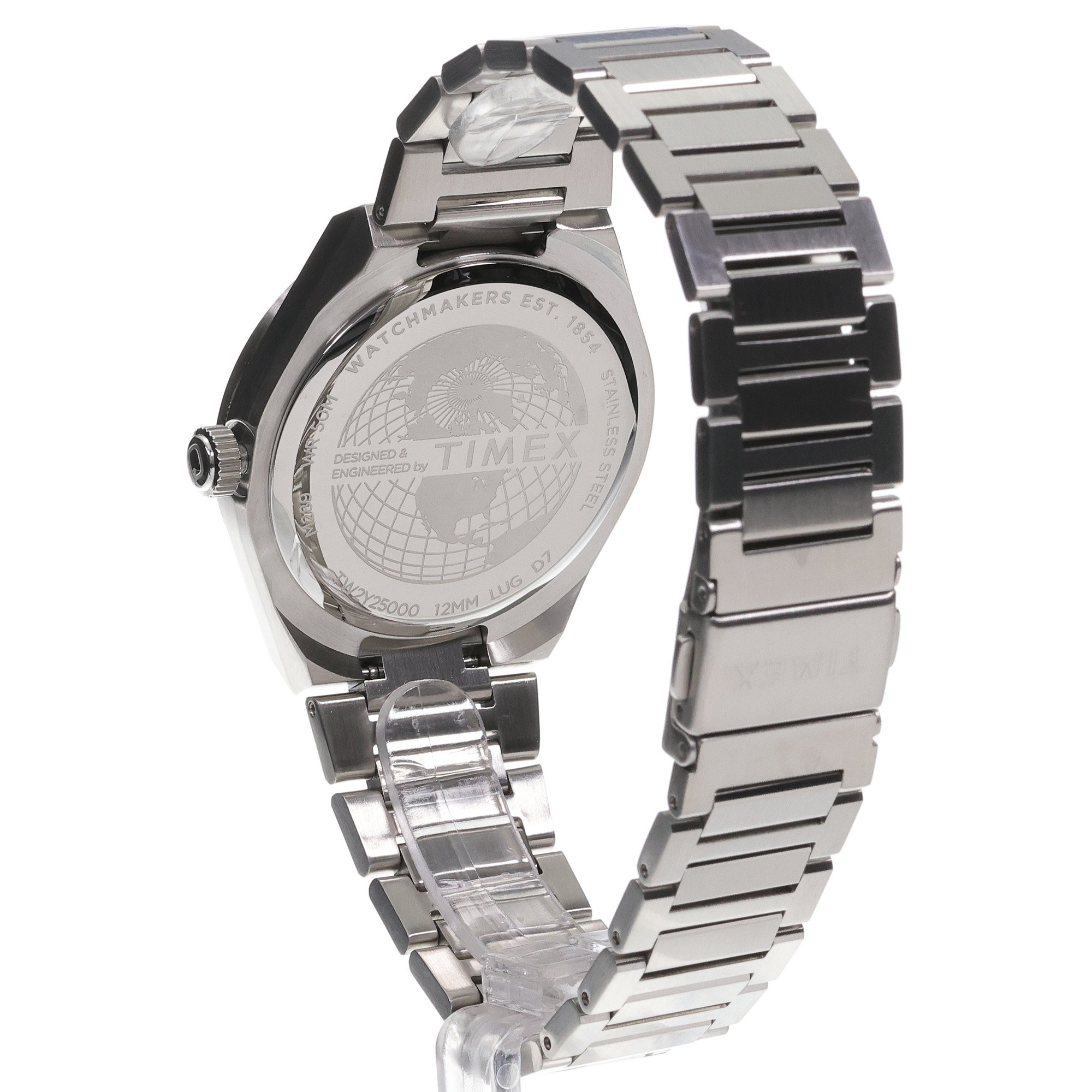 Timex TW2Y25000 Timex Q Timex Continental Day and Date 39mm Stainless Steel Bracelet Watch zegarek męski klasyczny mineralne