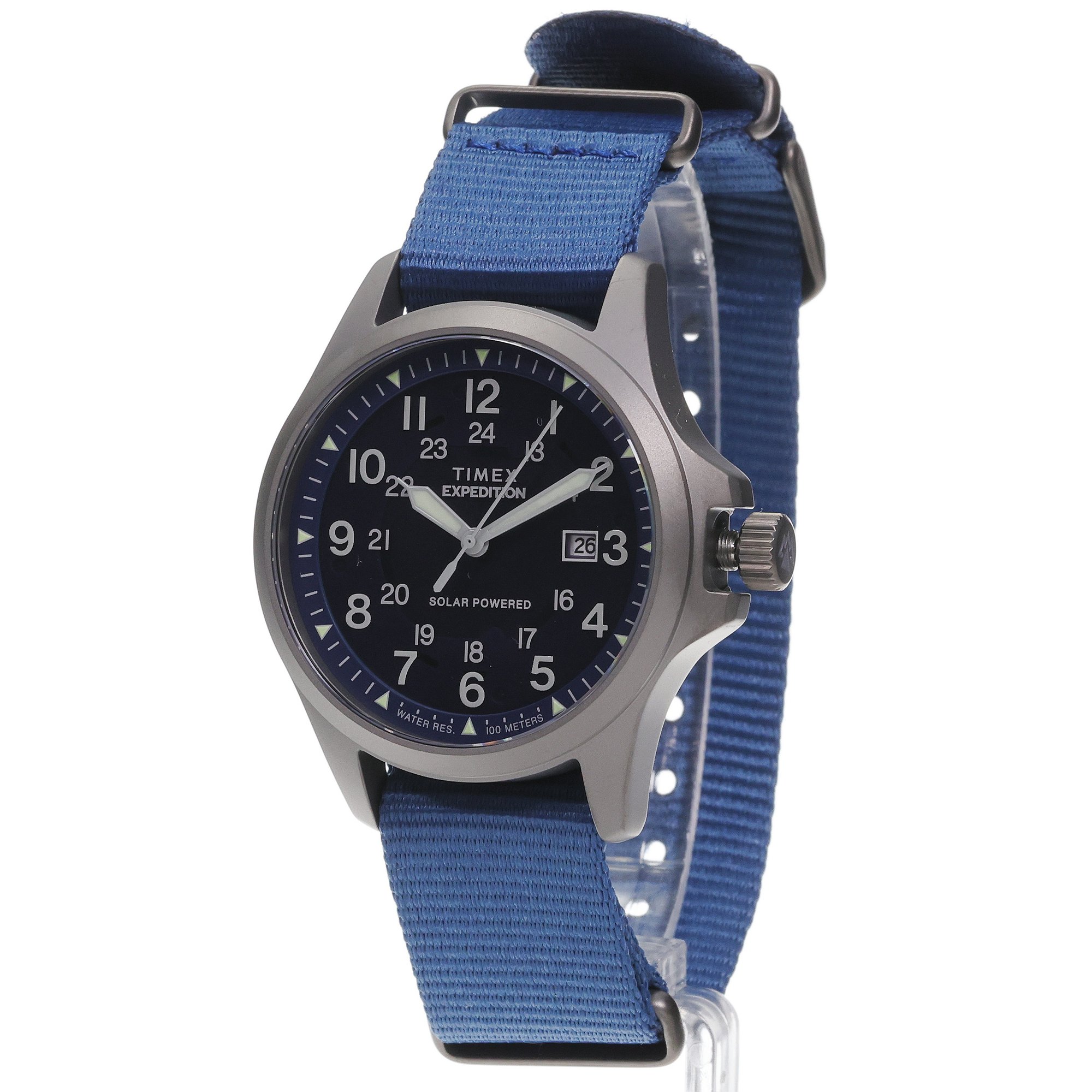 Timex TW2Y31700 Expedition Field Post Solar 41mm Eco-Conscious Fabric Strap Watch Expedition klasyczny zegarek srebrny - miniatura 2