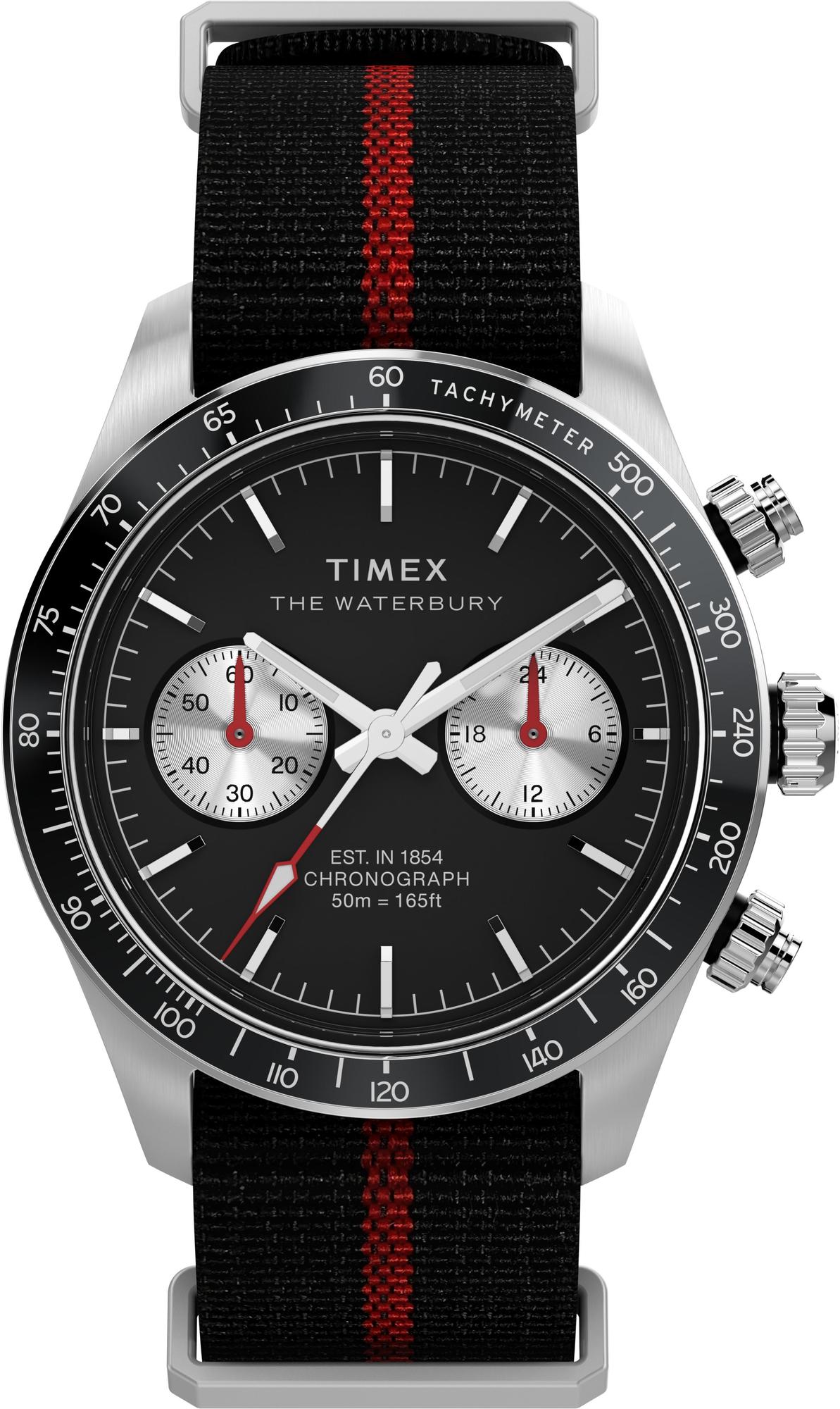Waterbury Heritage Chronograph 39mm Fabric Strap Watch Timex TW2Y38900 