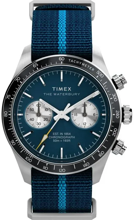 Timex TW2Y39000 Waterbury Heritage Chronograph 39mm Fabric Strap Watch - zdjęcie 1