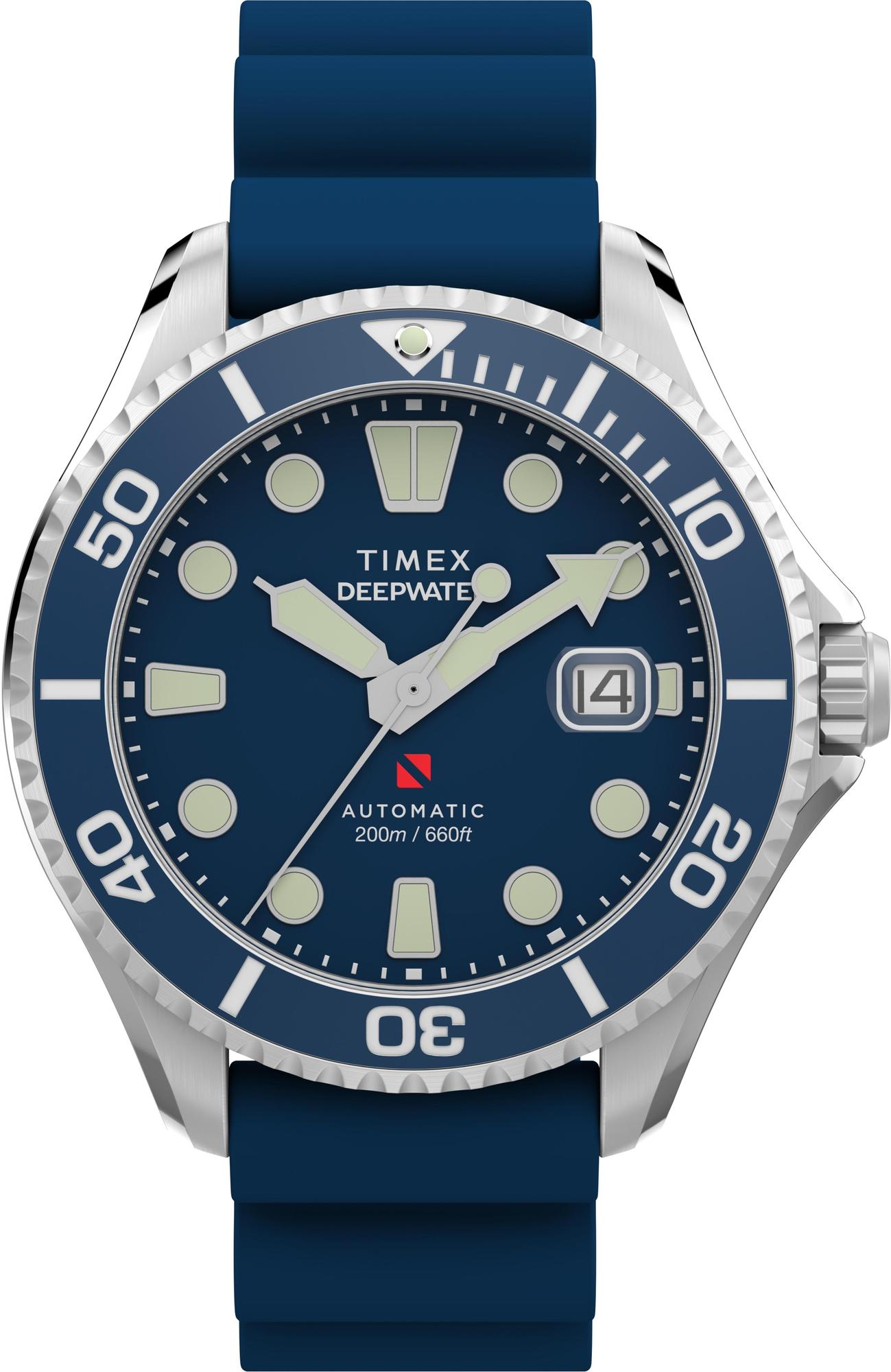 Deepwater Meridian 200 Automatic 42mm Synthetic Rubber Strap Watch Timex TW2Y39900 