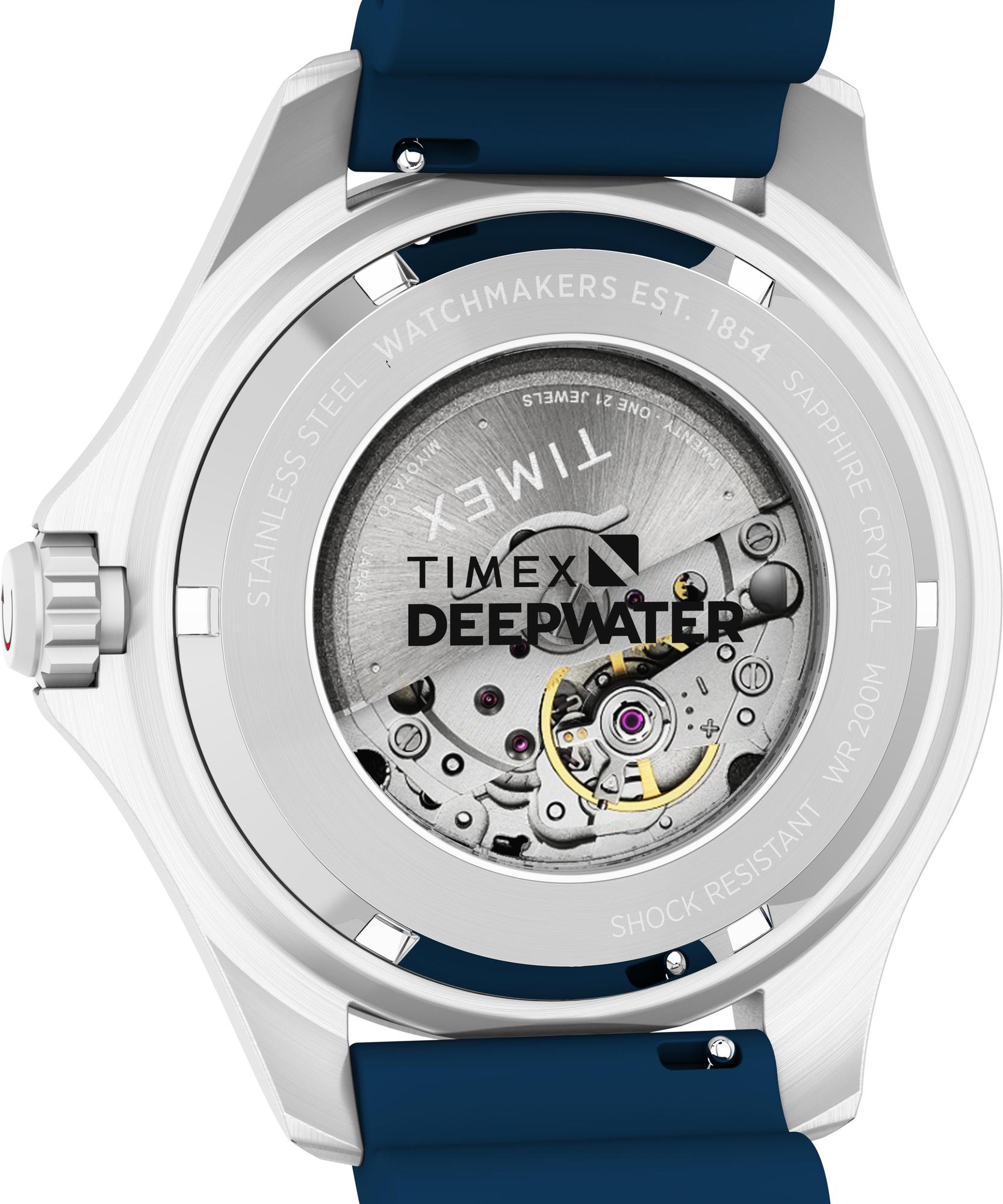 Timex TW2Y39900 Deepwater Meridian 200 Automatic 44mm Synthetic Rubber Strap Watch zegarek - miniatura 8