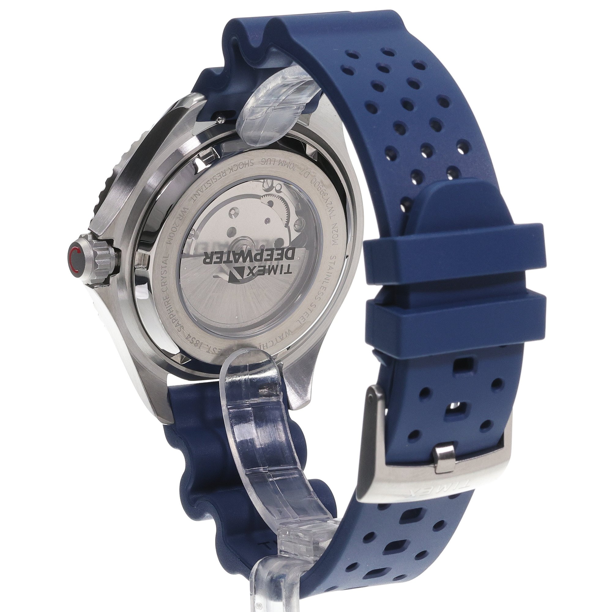 Timex TW2Y39900 Timex Deepwater Meridian 200 Automatic 44mm Synthetic Rubber Strap Watch zegarek męski typudiver szafirowe - miniatura 4