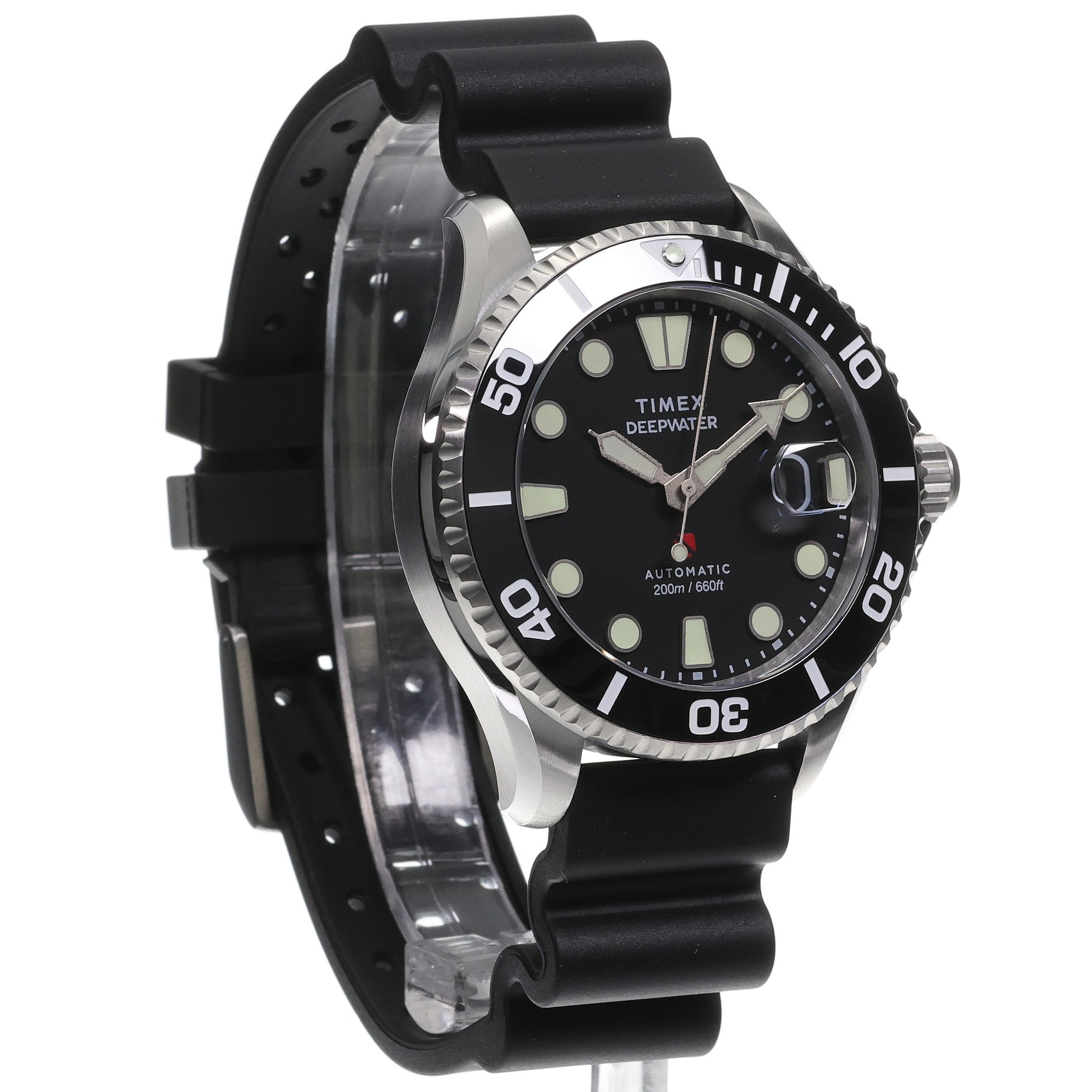 Timex TW2Y40000 Timex Deepwater Meridian 200 Automatic 44mm Synthetic Rubber Strap Watch zegarek męski typudiver szafirowe - miniatura 3