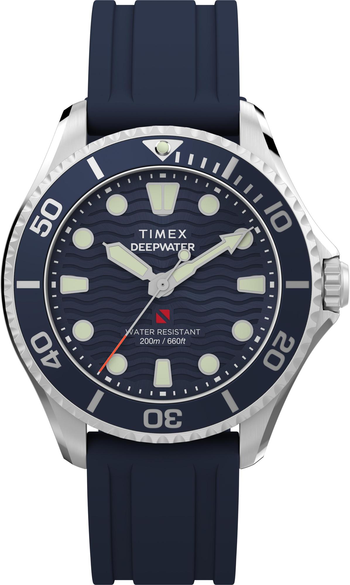 Deepwater Meridian 200 38mm Synthetic Rubber Strap Watch Timex TW2Y40300 