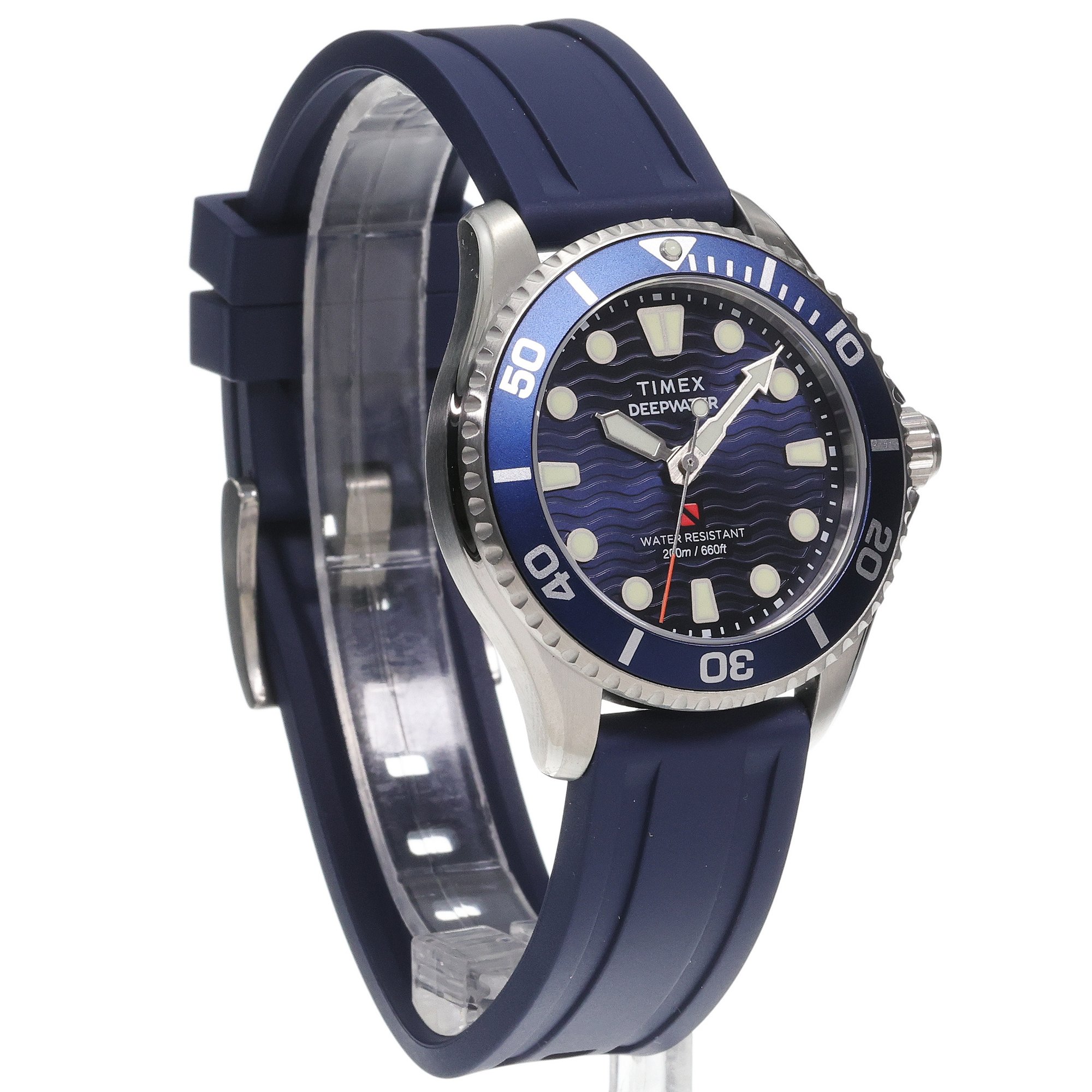 Timex TW2Y40300 Timex Deepwater Meridian 200 38mm Synthetic Rubber Strap Watch zegarek męski typudiver szafirowe - miniatura 3
