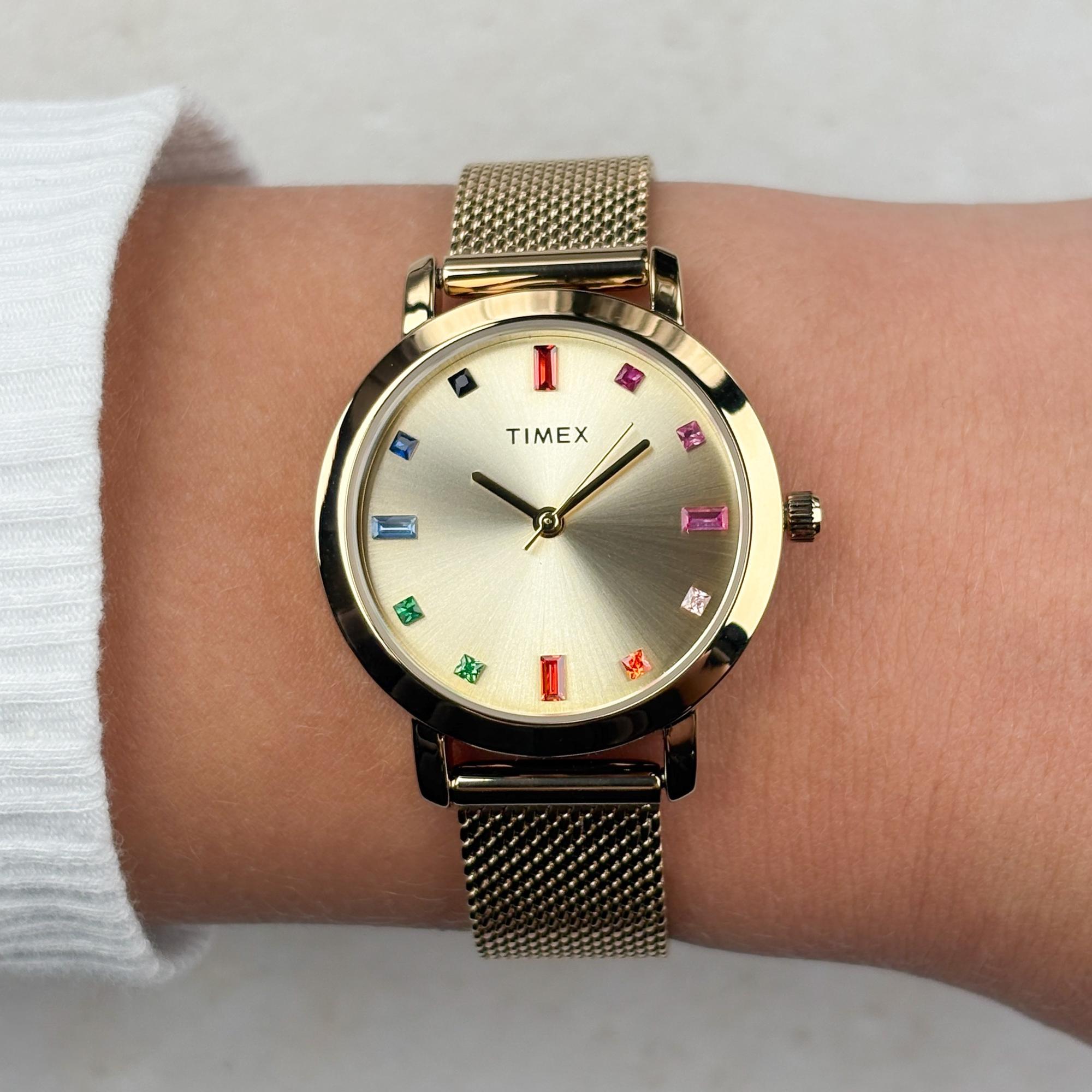 Timex TW2Y48700 zegarek złoty klasyczny Main Street bransoleta - miniatura 5