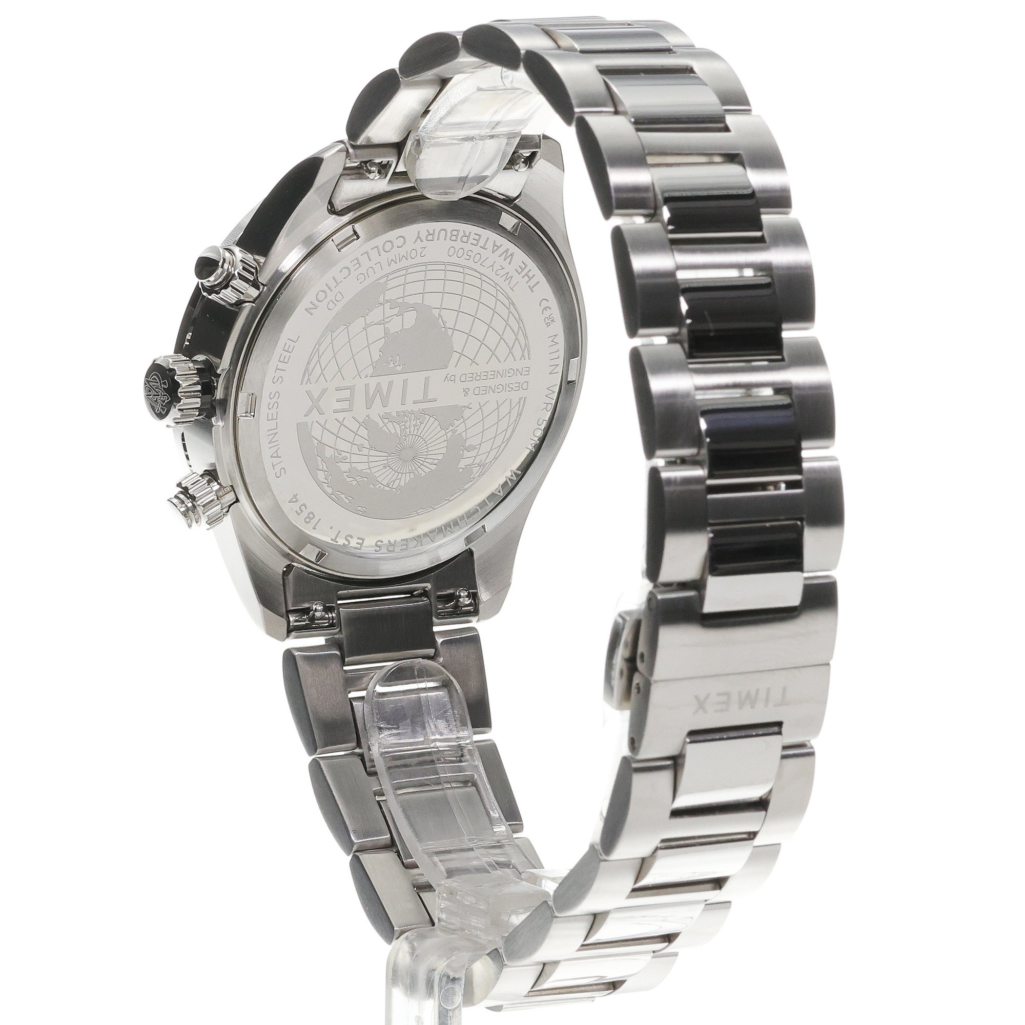 Timex TW2Y70500 Waterbury Heritage Chronograph Waterbury sportowy zegarek srebrny