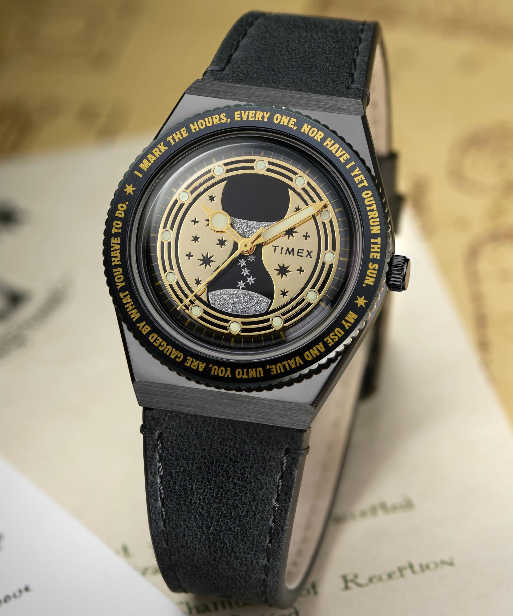 Timex TW2Y76000 Q Timex Harry Potter x Q Timex Time Turner 36mm Leather Strap Watch zegarek