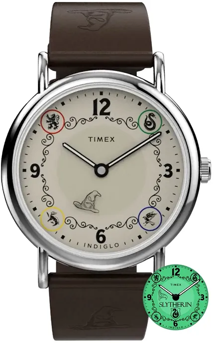 Timex TW2Y76400 Weekender Harry Potter x Timex Weekender Slytherin House 38mm Leather Strap Watch - zdjęcie 1