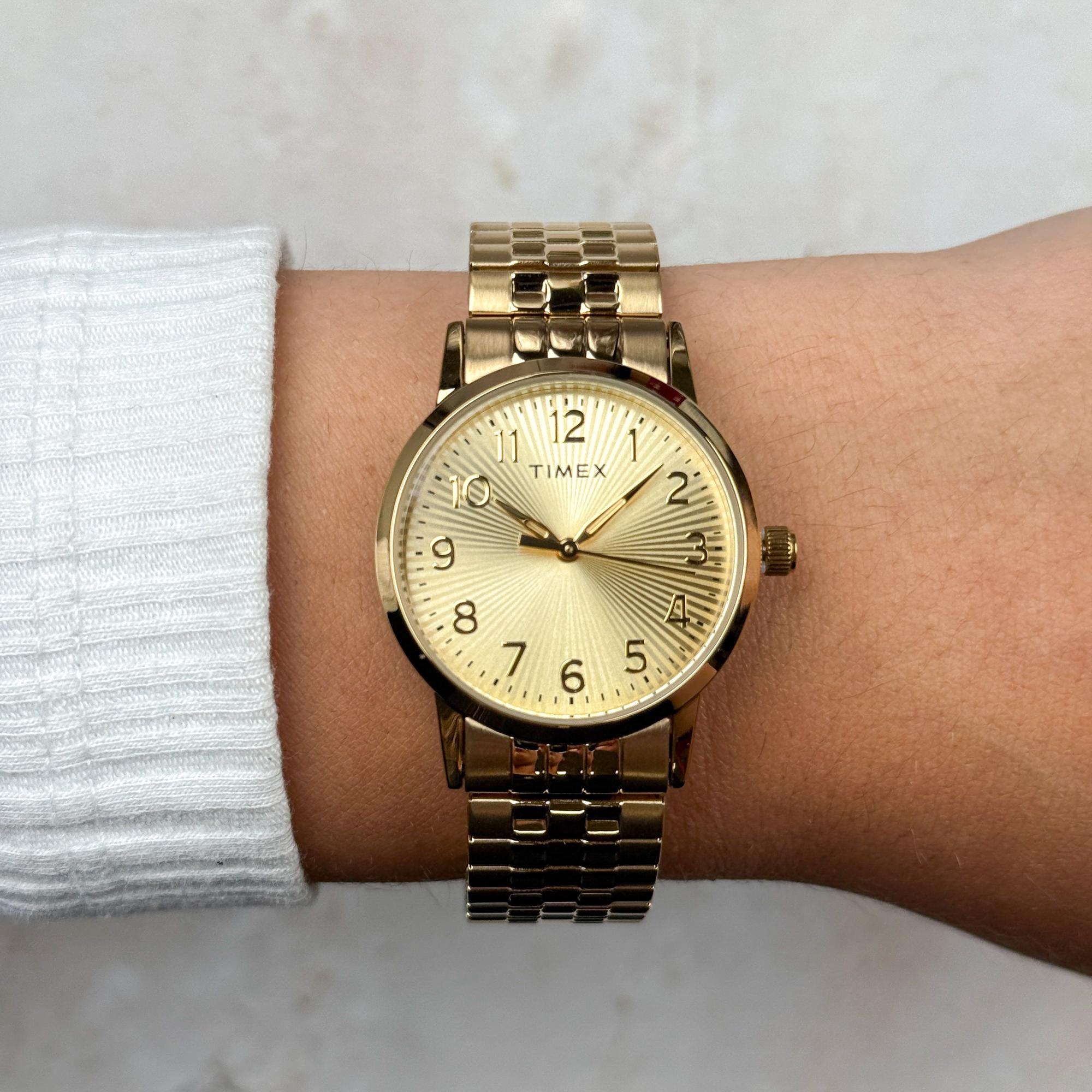 Timex TW2Y92700 zegarek złoty klasyczny Main Street bransoleta - miniatura 8