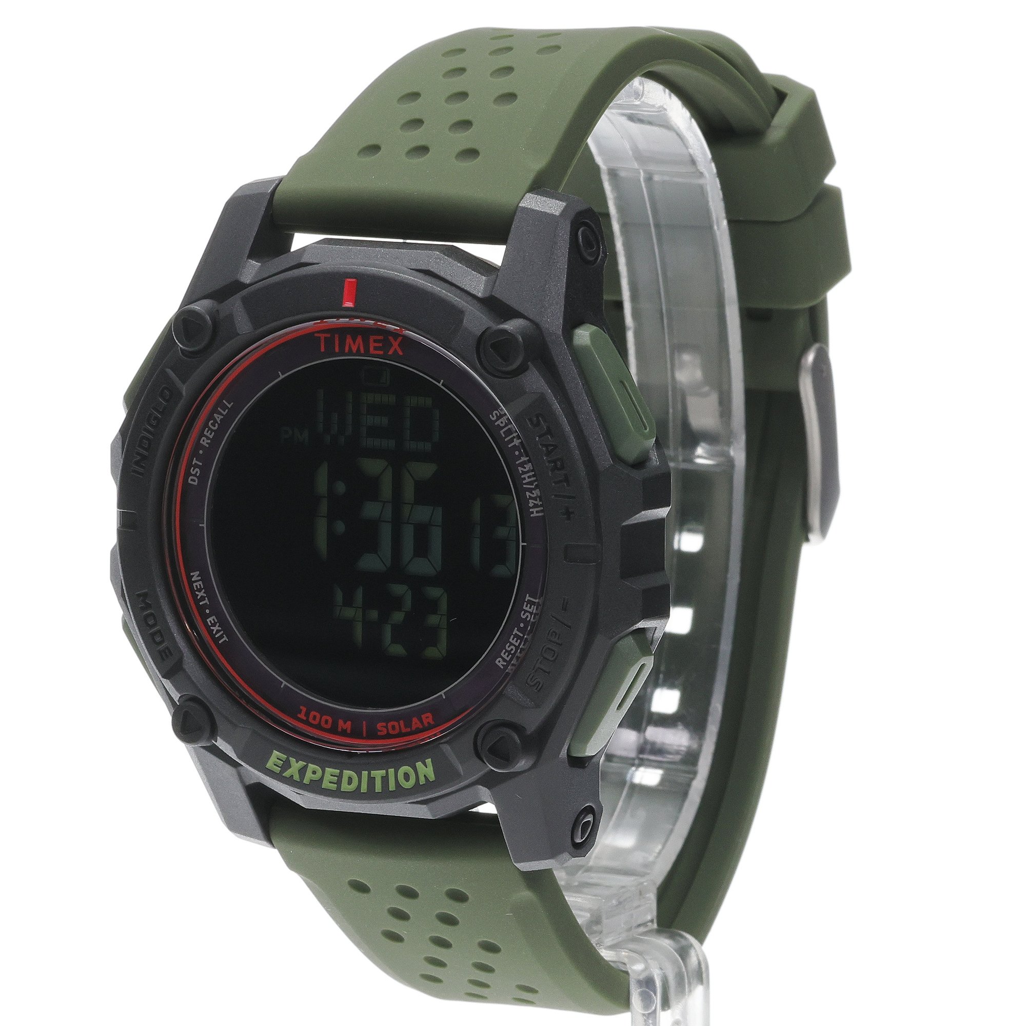 Timex TW4B33700 Expedition Ridge Solar 49mm Silicone Strap Expedition sportowy zegarek czarny - miniatura 2