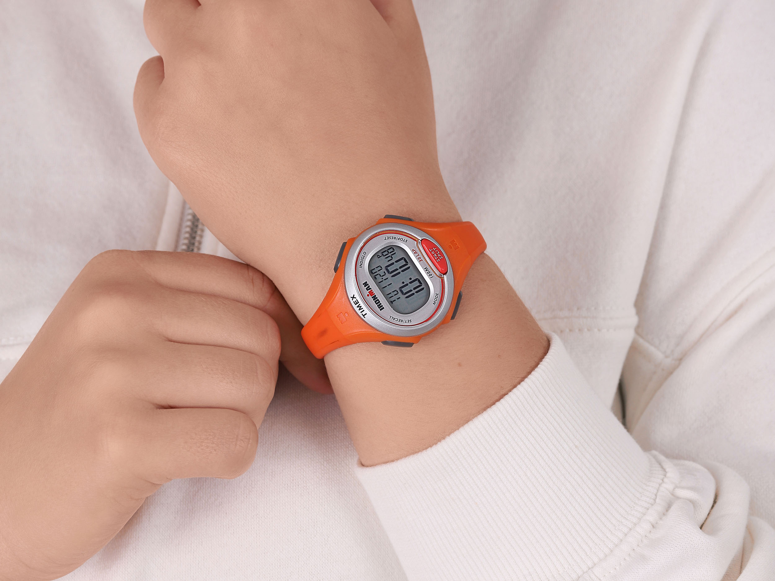 Timex TW5K89900 zegarek pomarańczowy sportowy Ironman pasek - miniatura 4