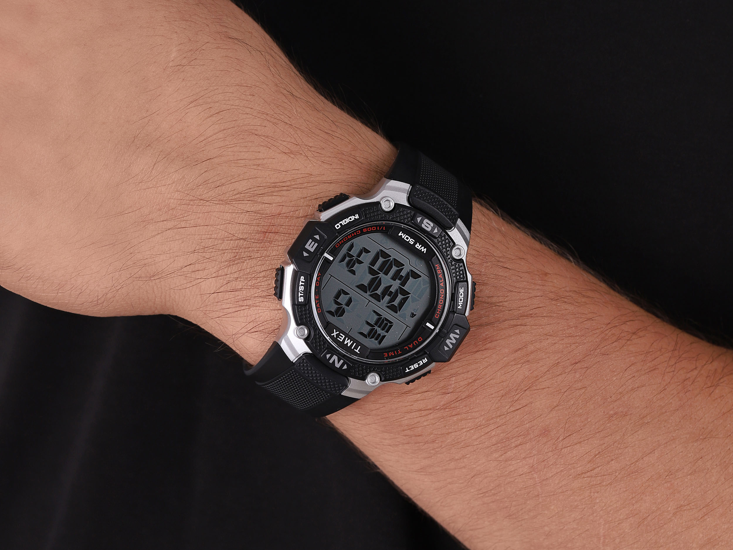 Timex TW5M41200 zegarek srebrny sportowy DGTL pasek - miniatura 4
