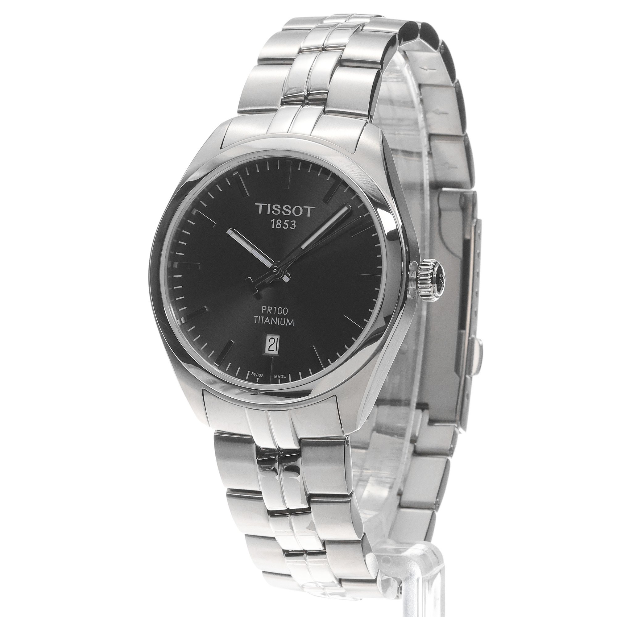 Tissot T1014104406100 PR 100 TITANIUM QUARTZ PR 100 klasyczny zegarek szary - miniatura 2