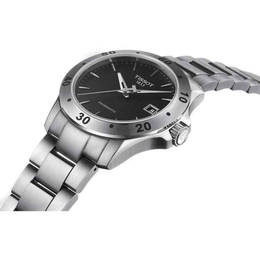 Tissot T106.407.11.051.00 zegarek srebrny elegancki V8 bransoleta - miniatura 2