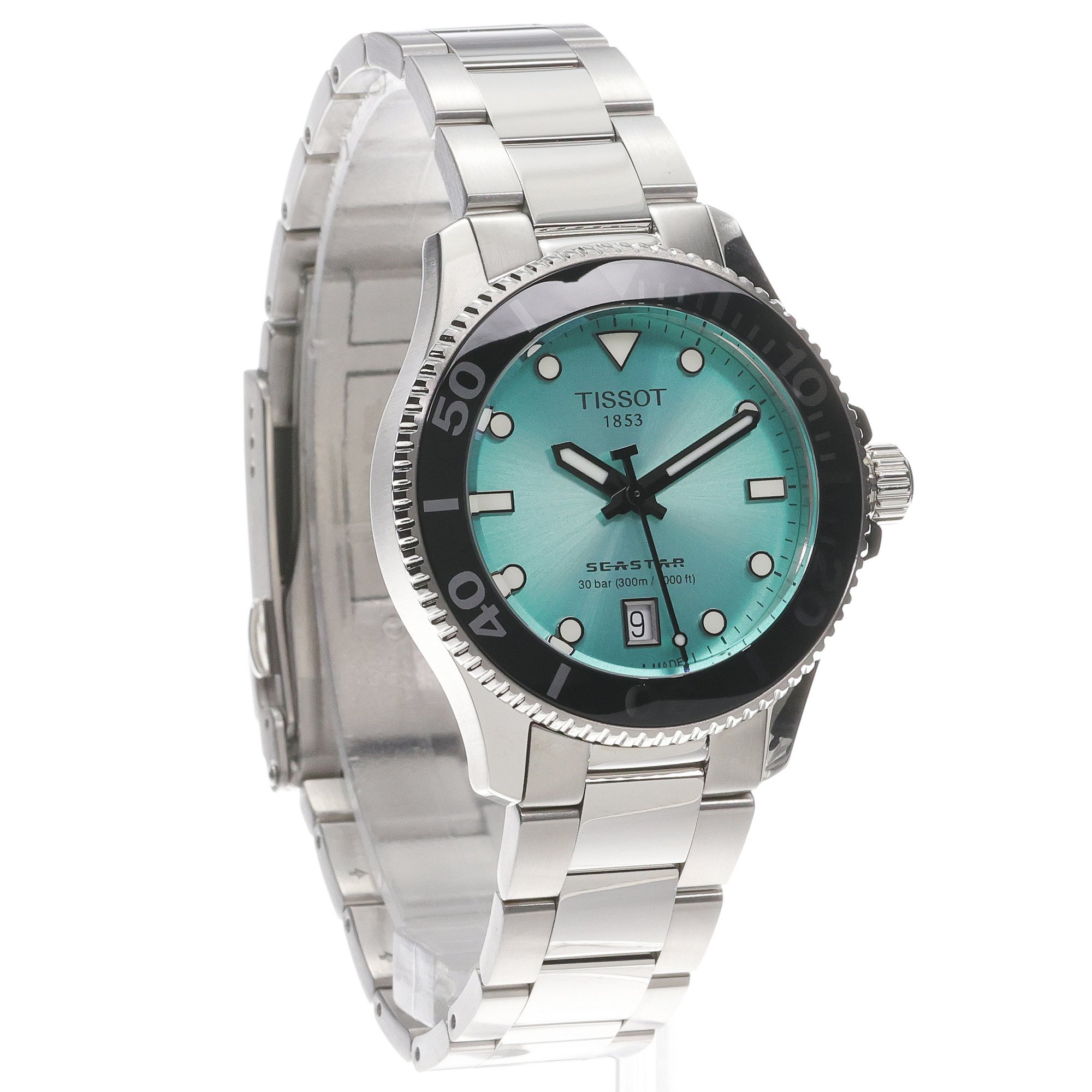 Tissot T1202101109100 zegarek srebrny klasyczny Seastar bransoleta