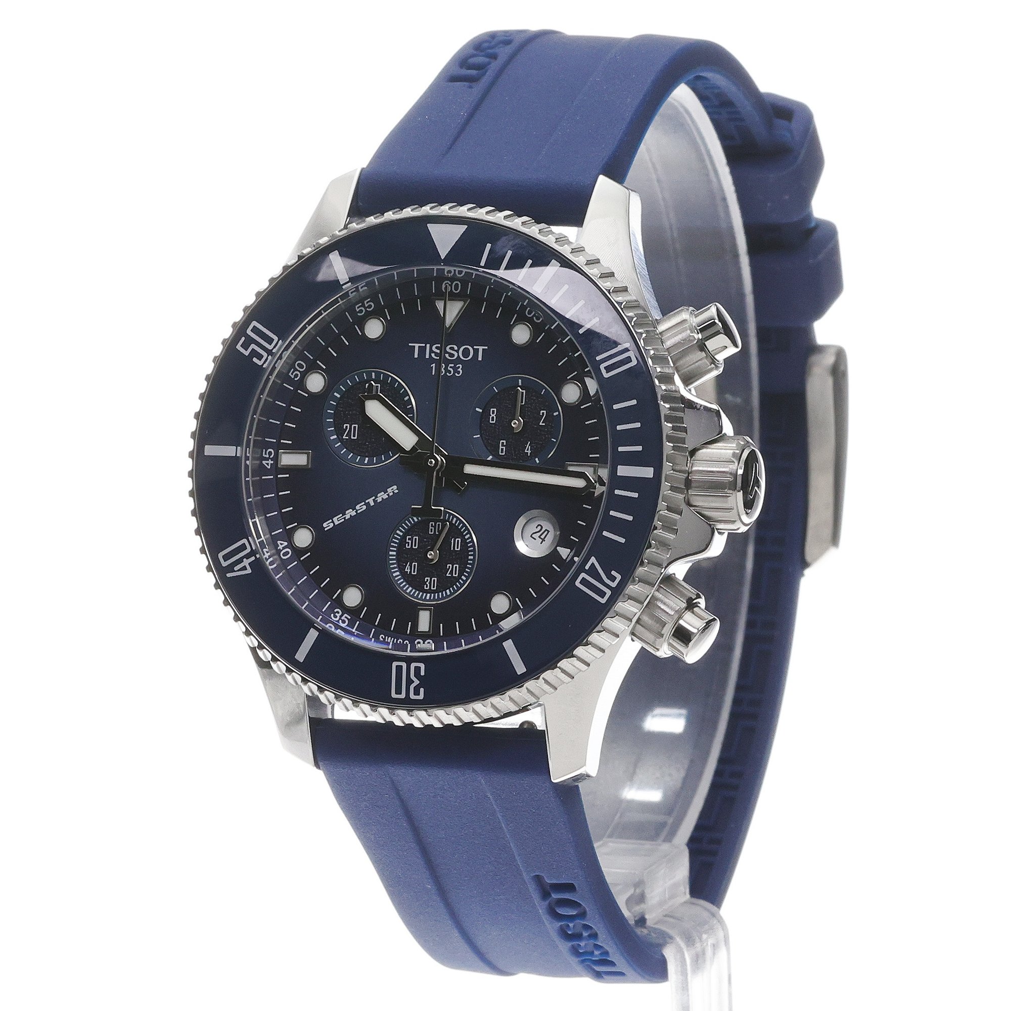 Tissot T1202171704100 Seastar 1000 Quartz Chronograph 38mm Seastar sportowy zegarek srebrny - miniatura 2