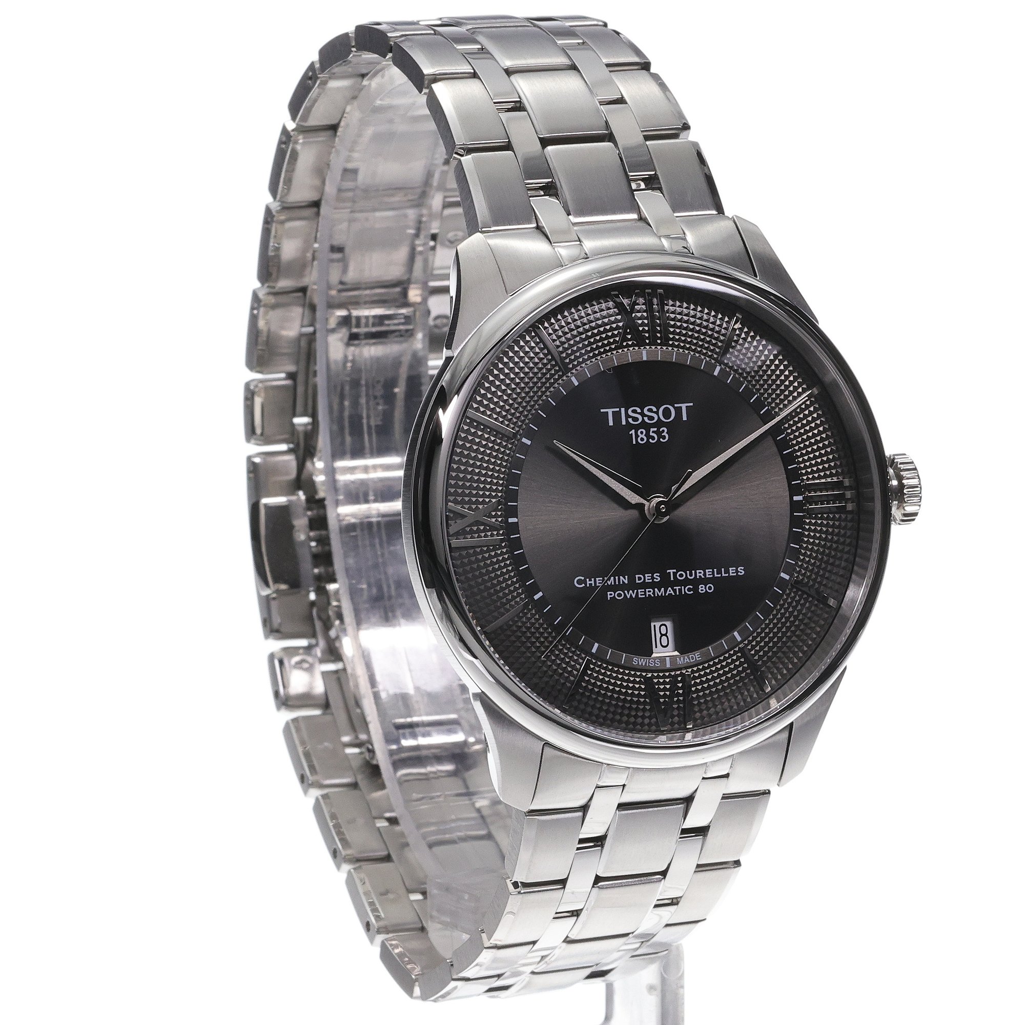 Tissot T1394071106800 zegarek srebrny klasyczny Chemin des Tourelles bransoleta - miniatura 3