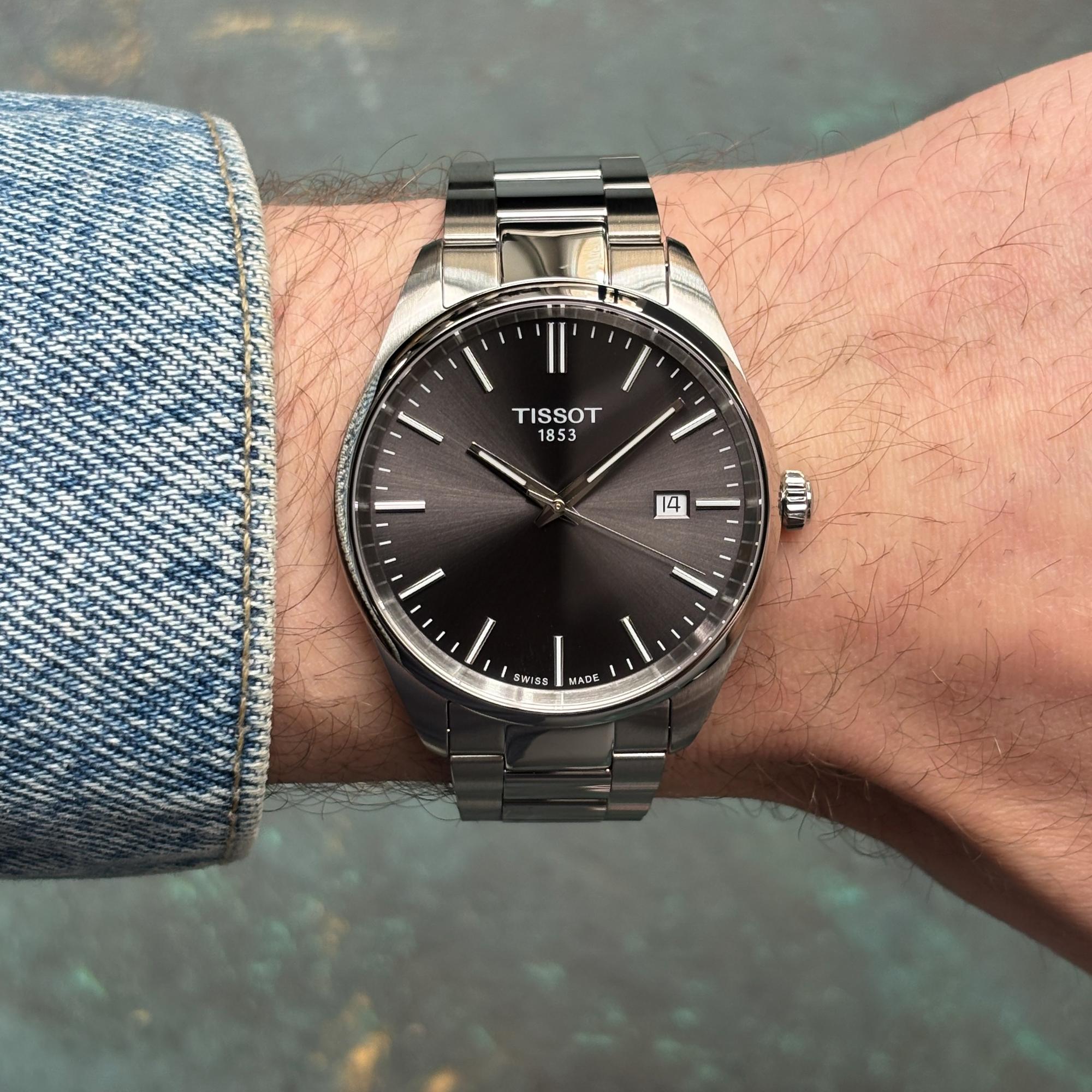 Tissot T1504101108100 zegarek srebrny klasyczny PR 100 bransoleta - miniatura 9