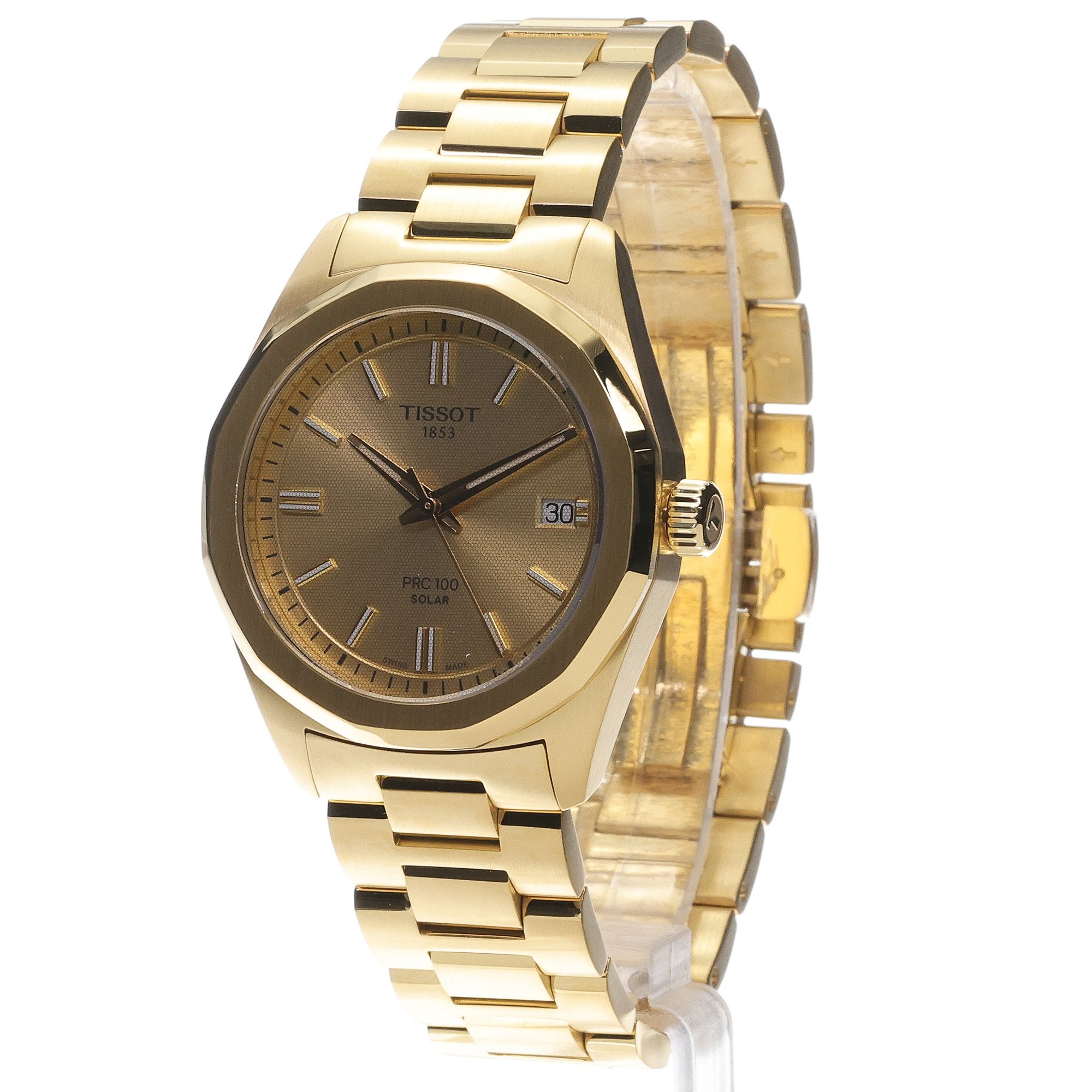 Tissot T1518223302100 PRC 100 Solar PRC 100 klasyczny zegarek złoty